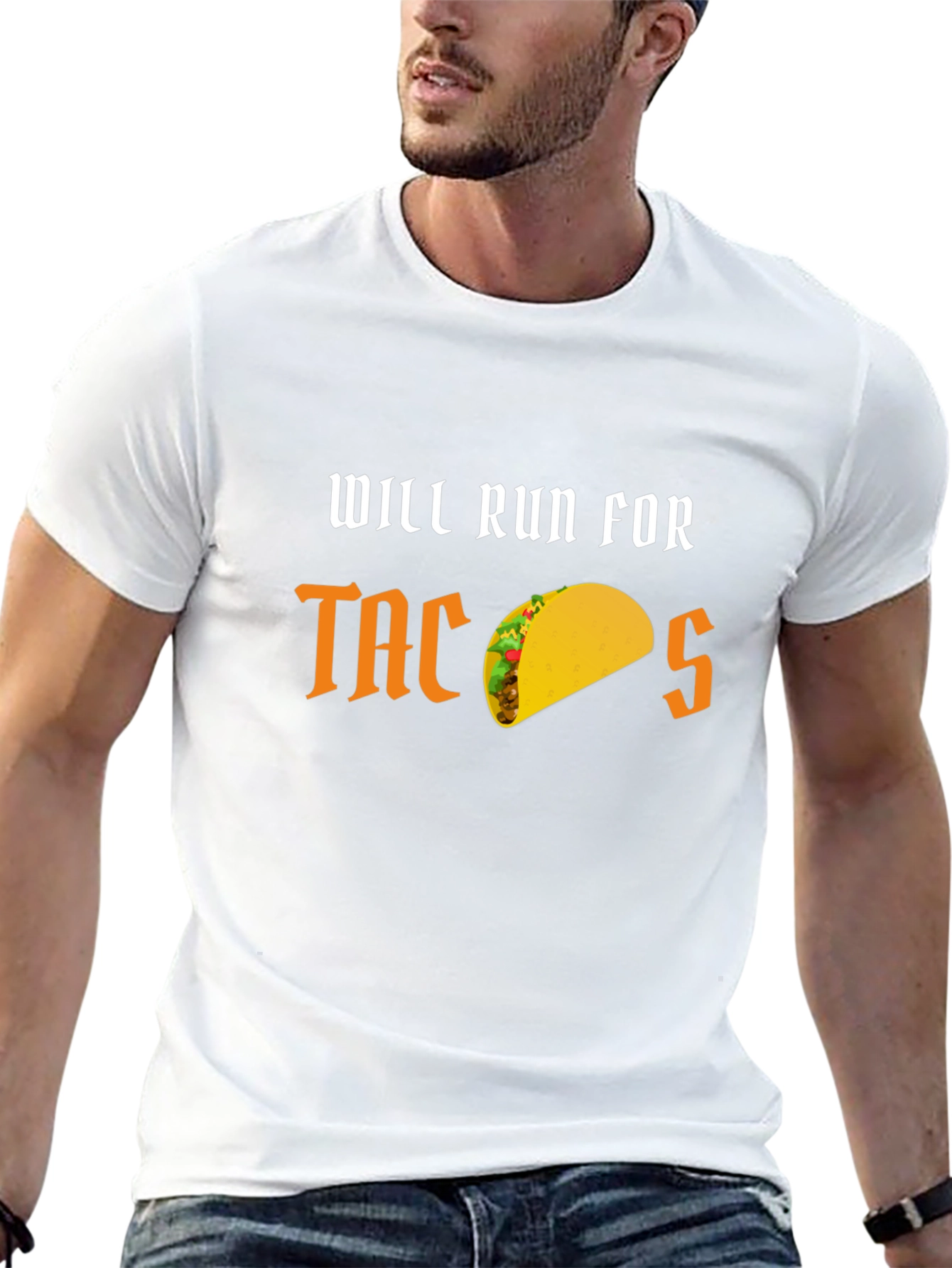 Black Will Run for Tacos Funny Graphic T-Shirt view 13