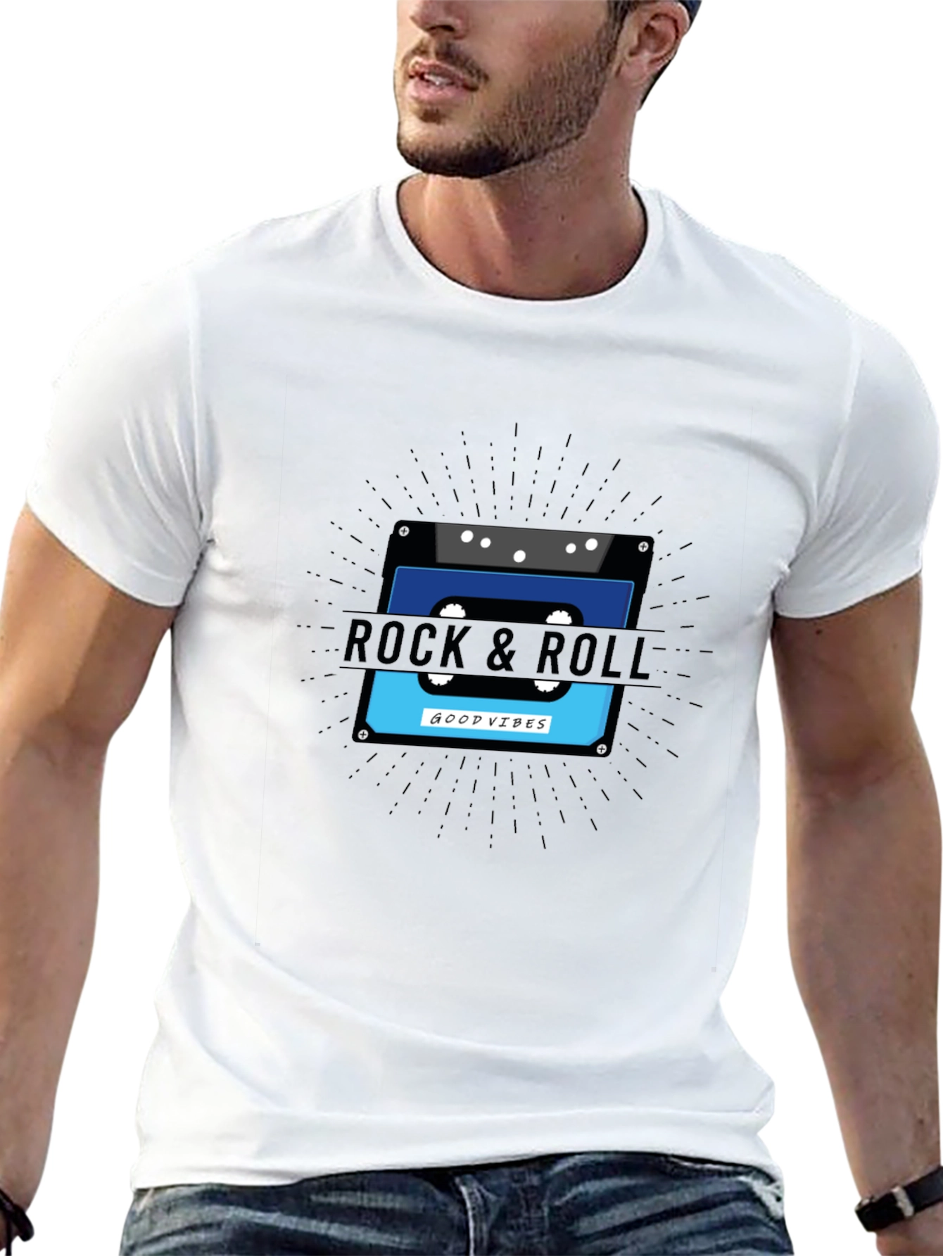 Black Rock & Roll Good Vibes Cassette Tape Graphic Tee view 13