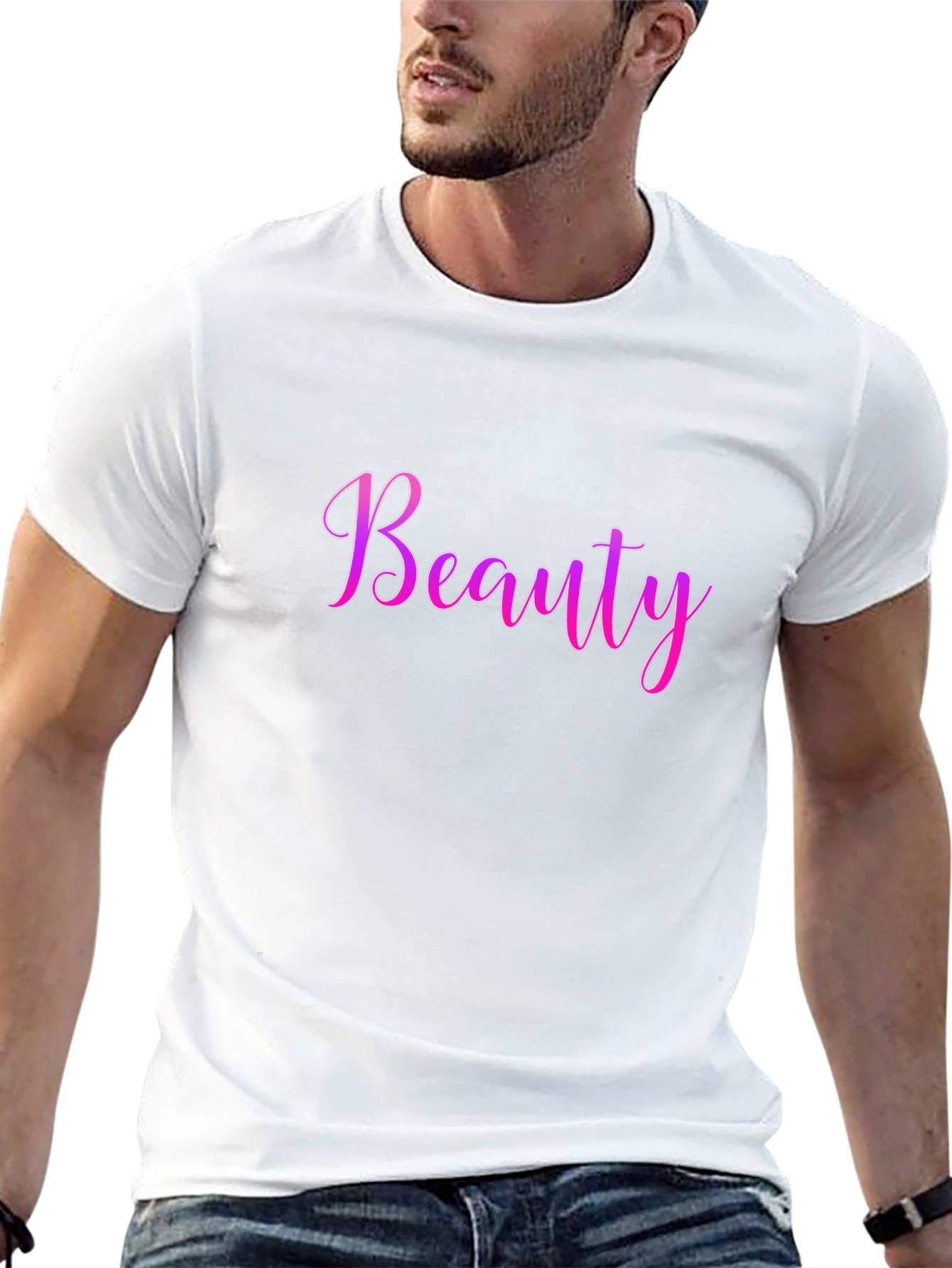 Black Beauty Scripted Tee - Stylish Cotton Blend Casual Wear view 13