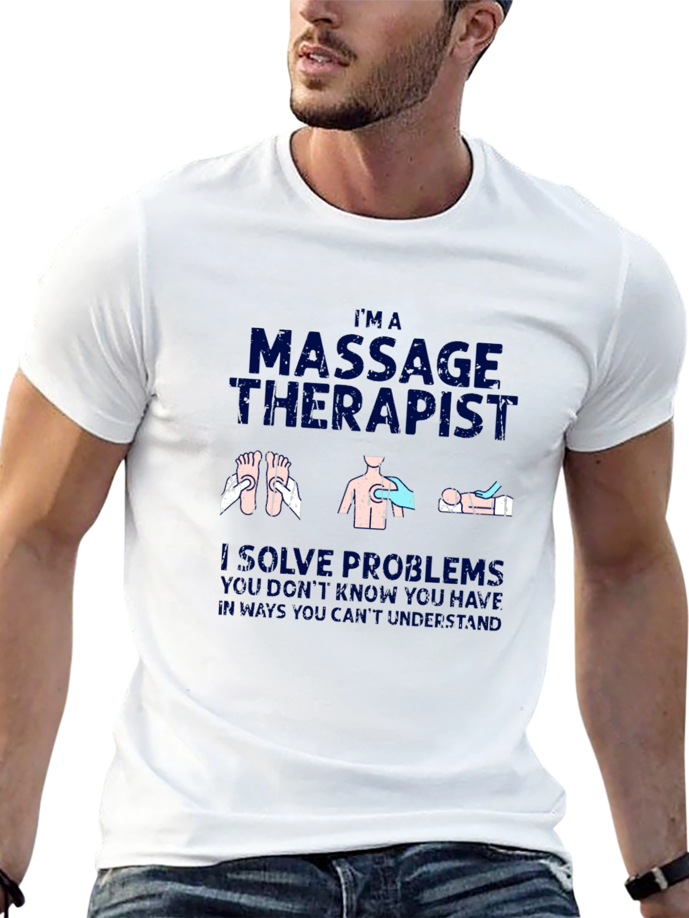 Black Massage Therapist T-Shirt - I Solve Problems view 13