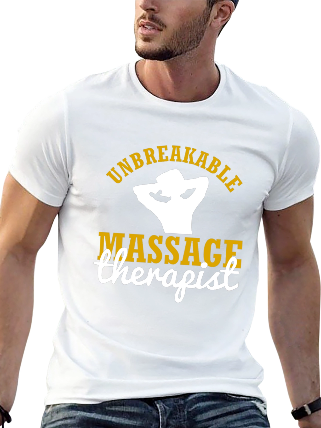 Black Unbreakable Massage Therapist T-Shirt view 13