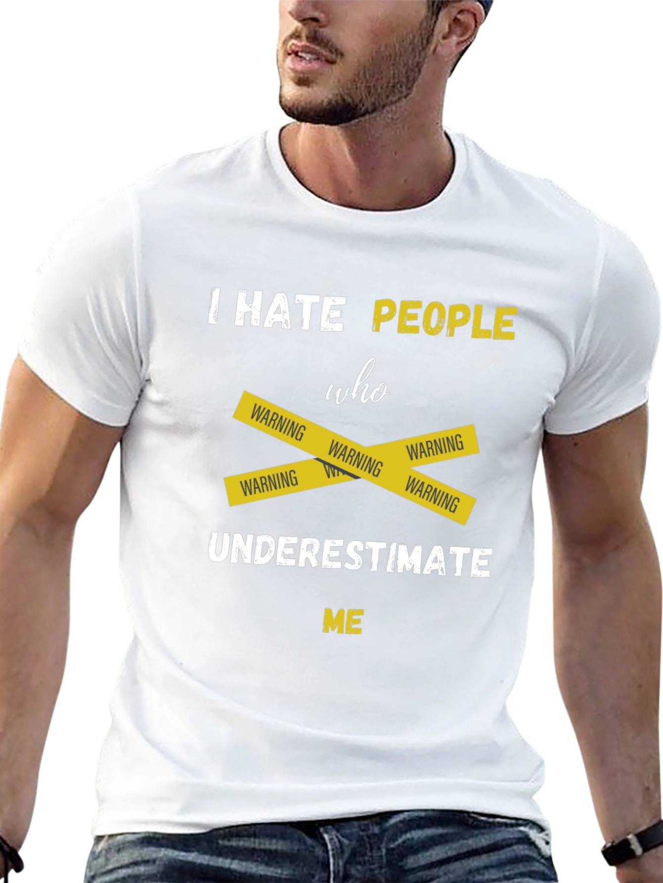 Black I Hate People Underestimate Me T-Shirt view 13