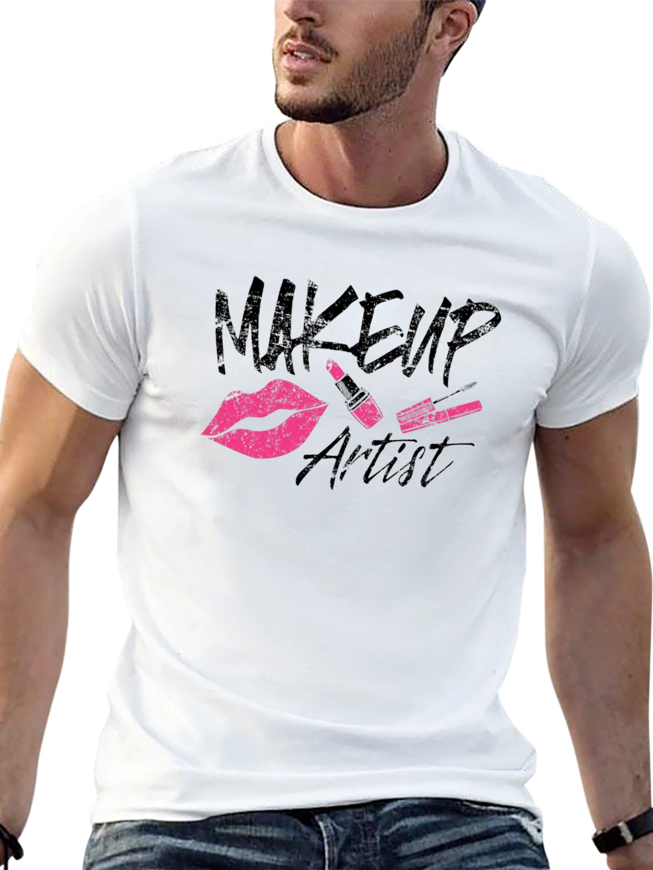 Black Makeup Artist Graphic T-Shirt - Black view 13