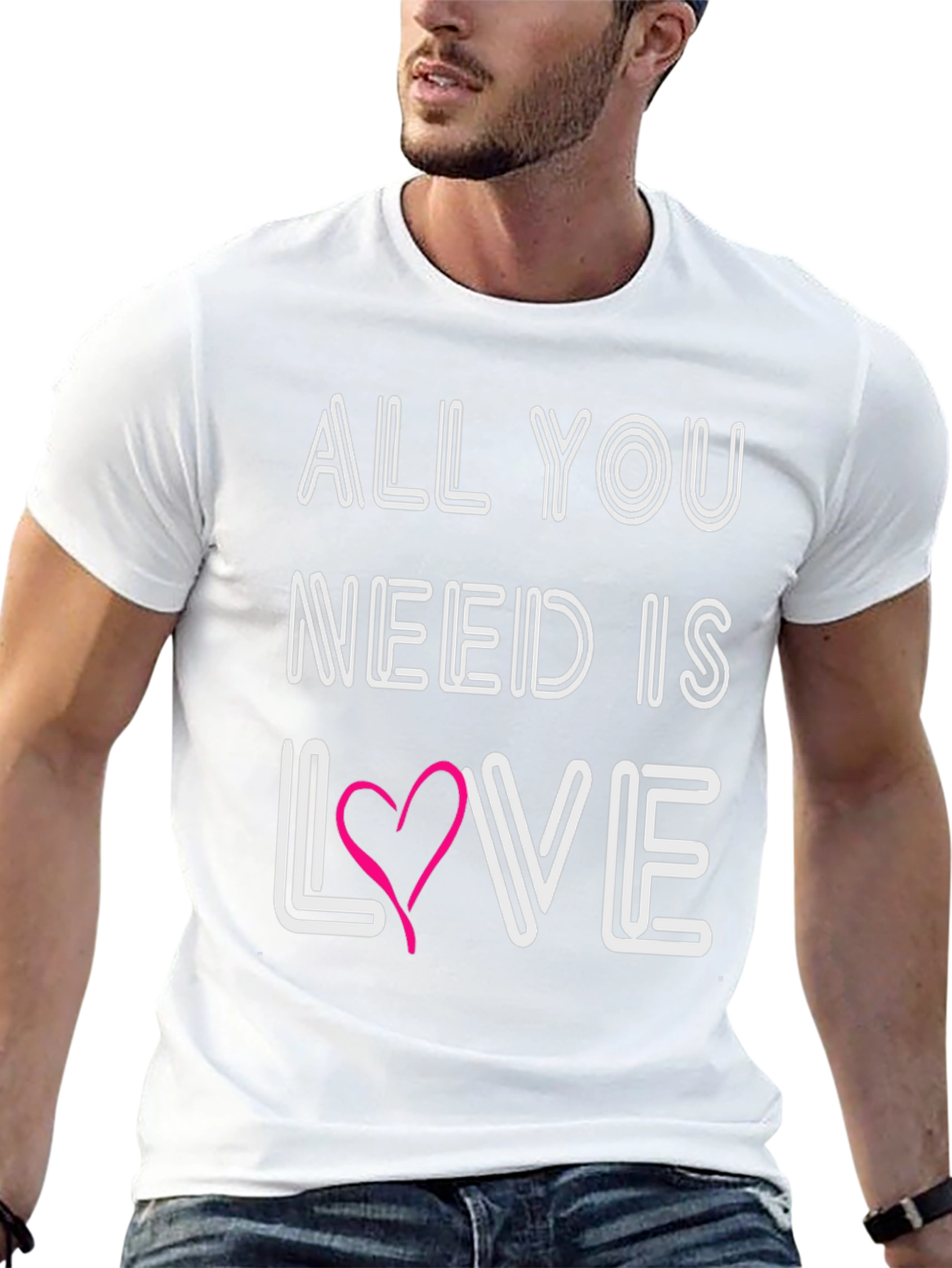 Black All You Need Is Love T-Shirt view 13