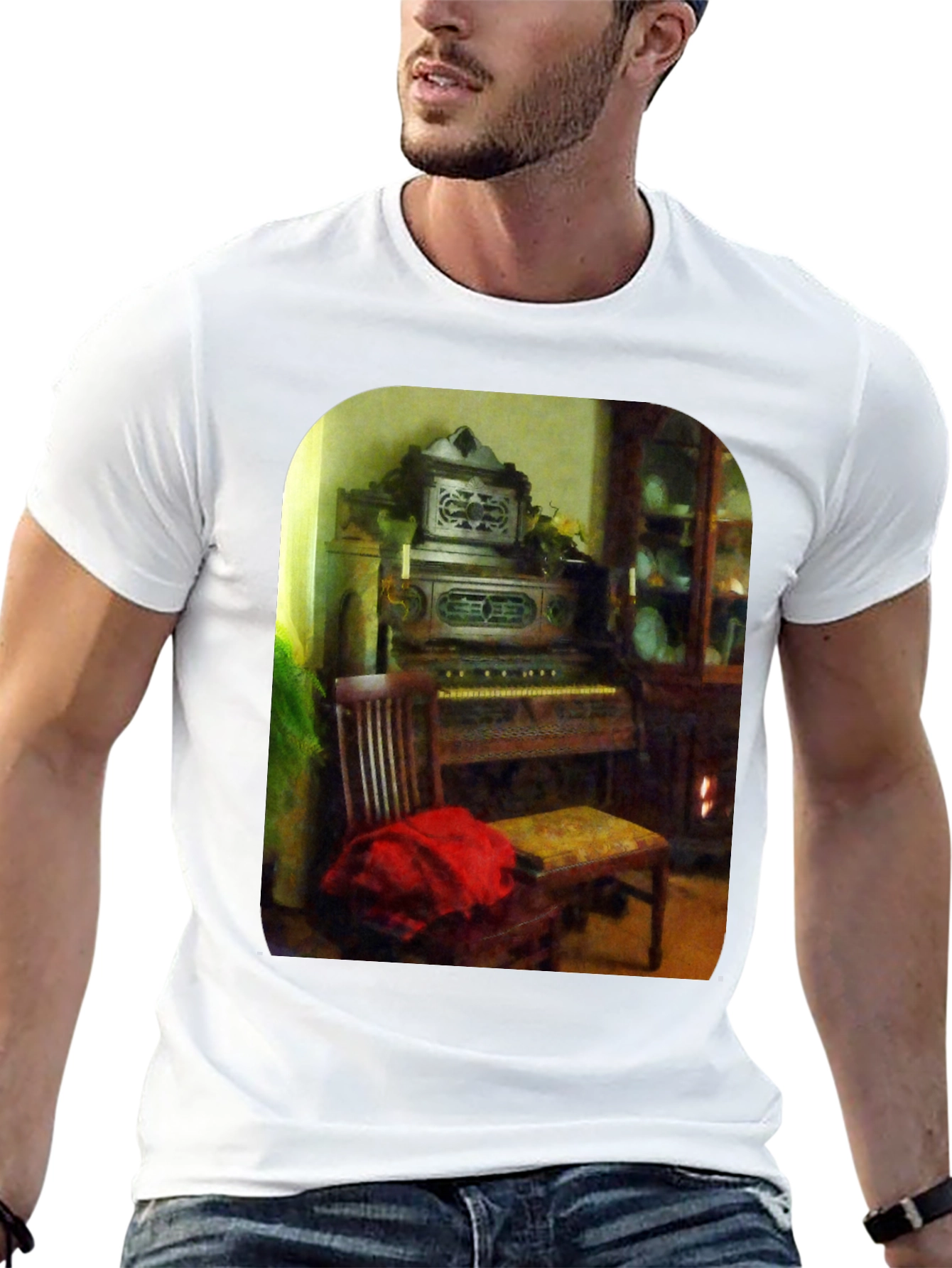 Black Vintage Organ T-Shirt view 13