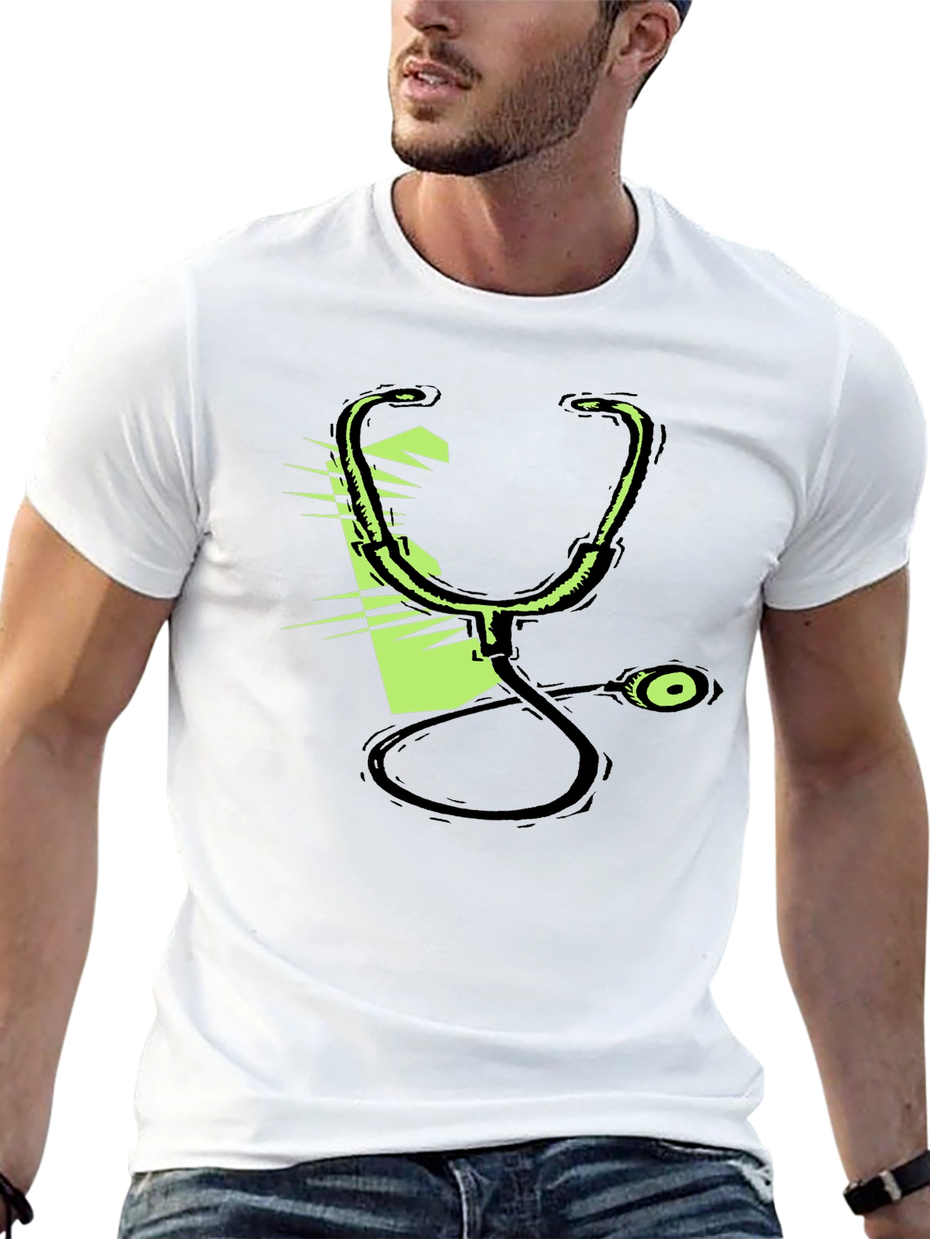 Black Stethoscope Graphic Black T-Shirt view 13