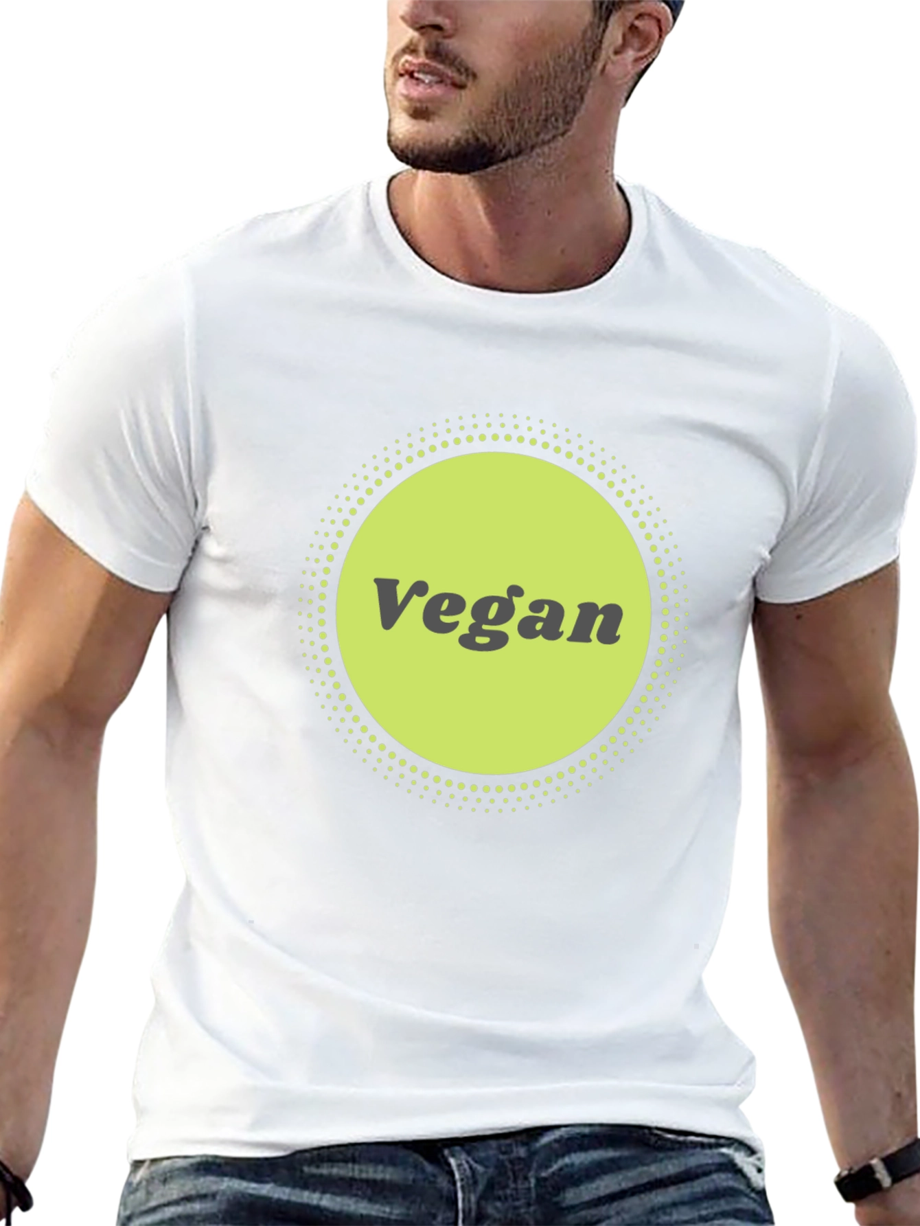 Black Vegan Graphic Tee - Black Cotton Blend view 13