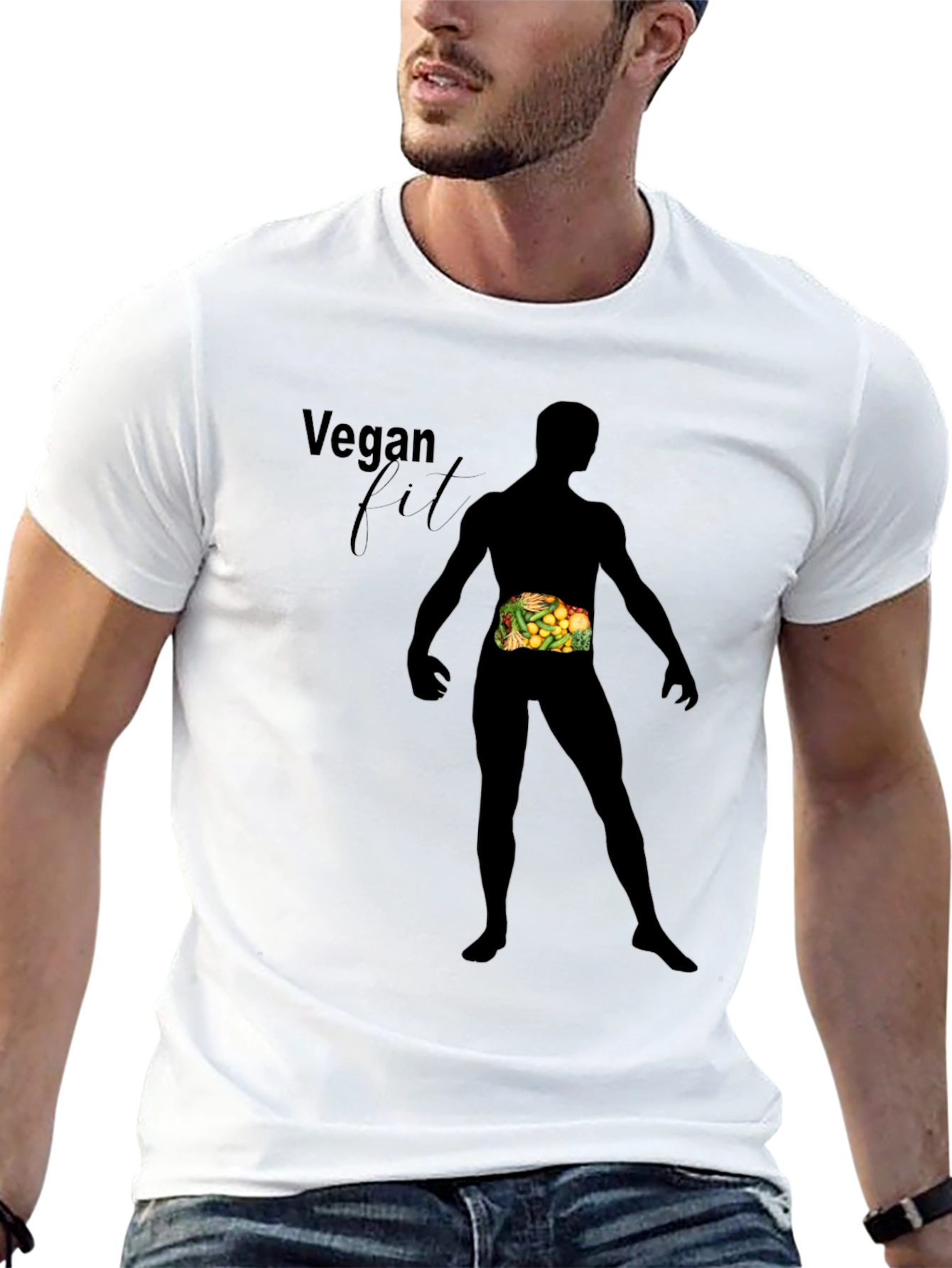 Black Vegan Fit Black T-Shirt view 13