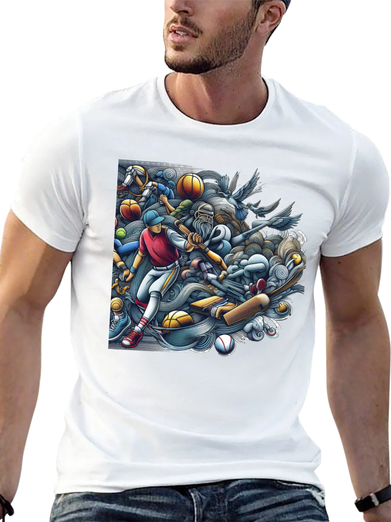 Black Sports Fan T-Shirt: Unique Graphic Design view 13