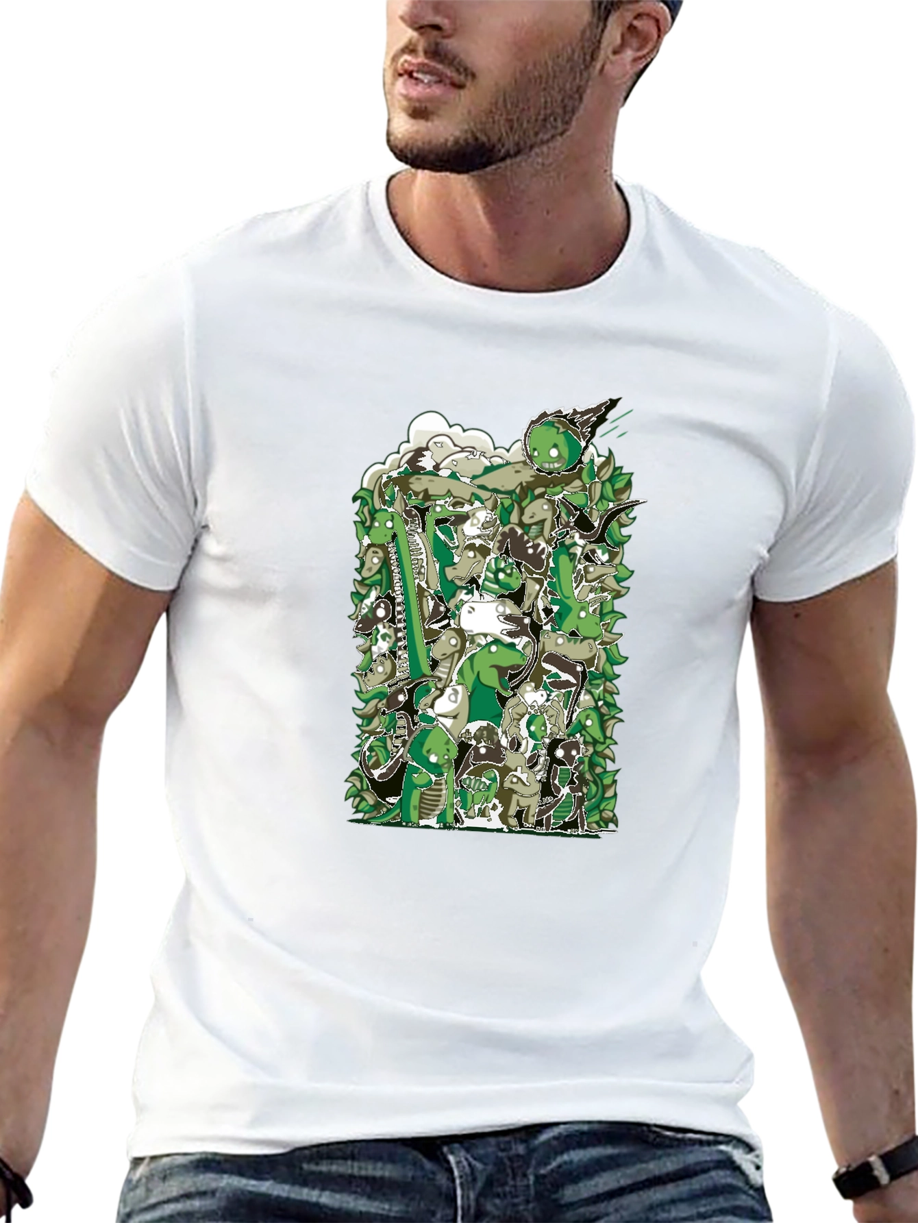 Black Dino Pile-Up Graphic Tee view 13