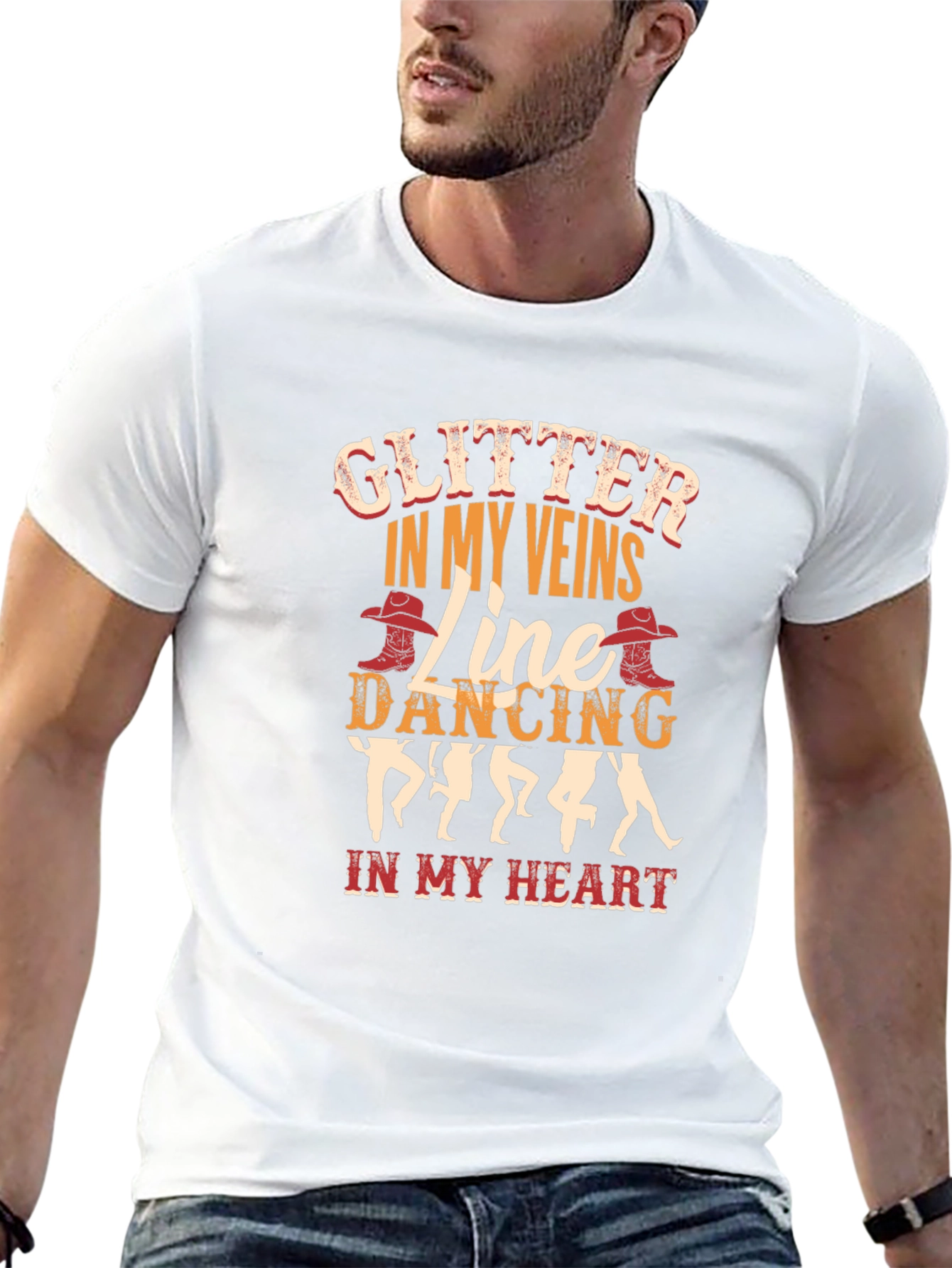 Black Glitter in My Veins Line Dancing T-Shirt view 13