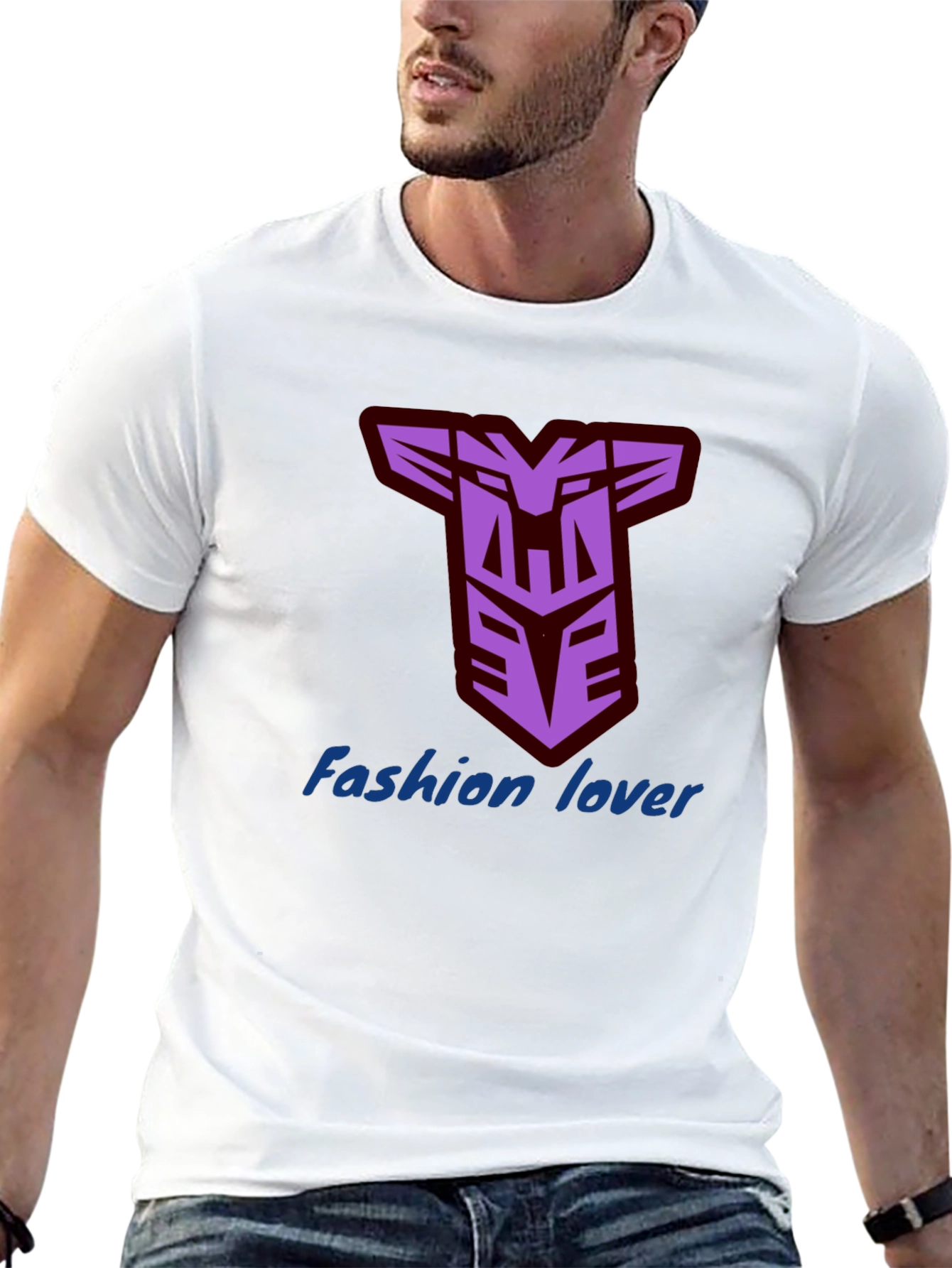 Black Men's Black T-Shirt with Decepticon Logo view 13