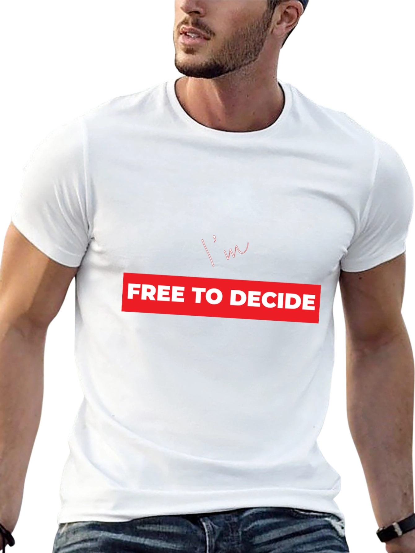 Black I'm Free to Decide T-Shirt - Bold Graphic Print view 13