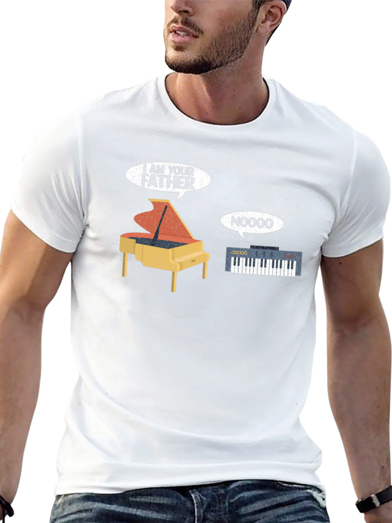 Black I Am Your Father Piano T-Shirt view 13