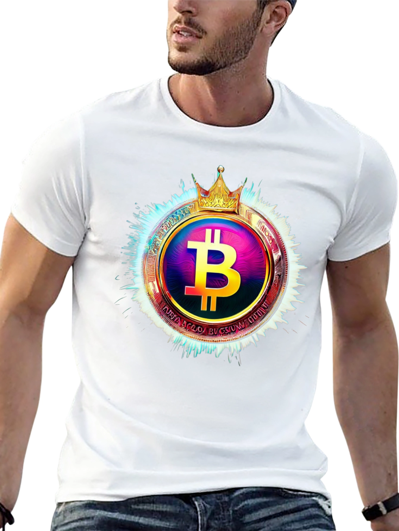 Black Bitcoin King T-Shirt - Crypto Currency Tee view 13