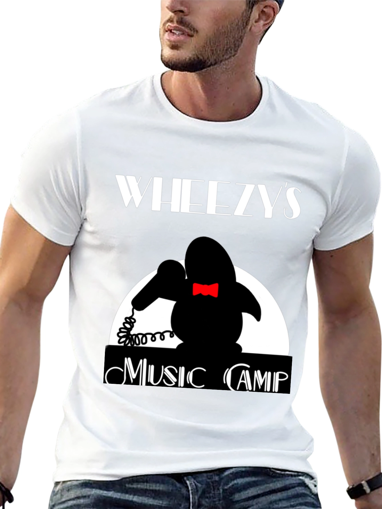 Black Wheezy's Music Camp T-Shirt - Retro Design view 13