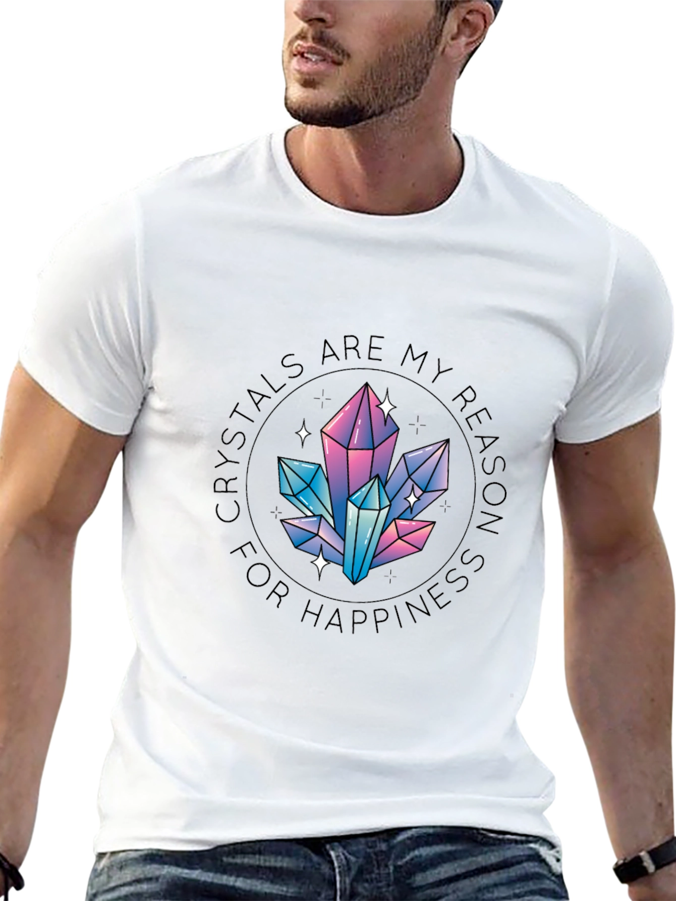 Black Crystals are My Reason for Happiness T-Shirt view 13