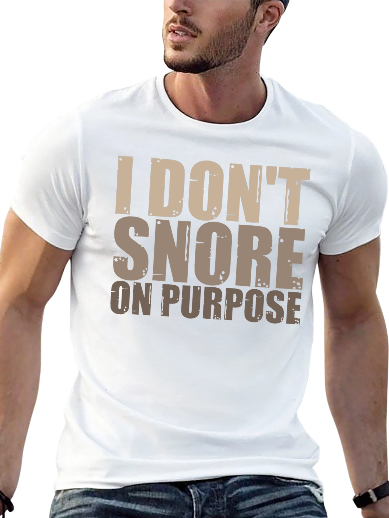Black Funny Snoring T-Shirt: I Don't Snore On Purpose view 13