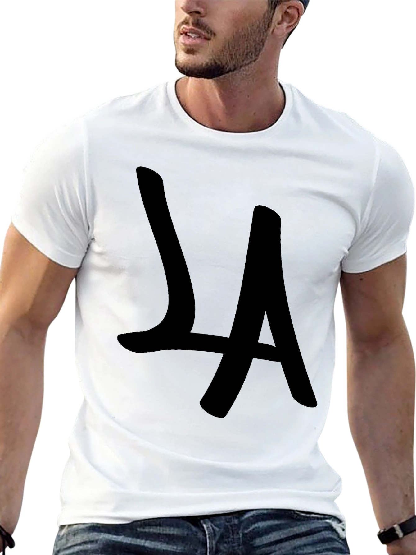 Black LA Graphic Tee - Black Cotton Blend Unisex view 13