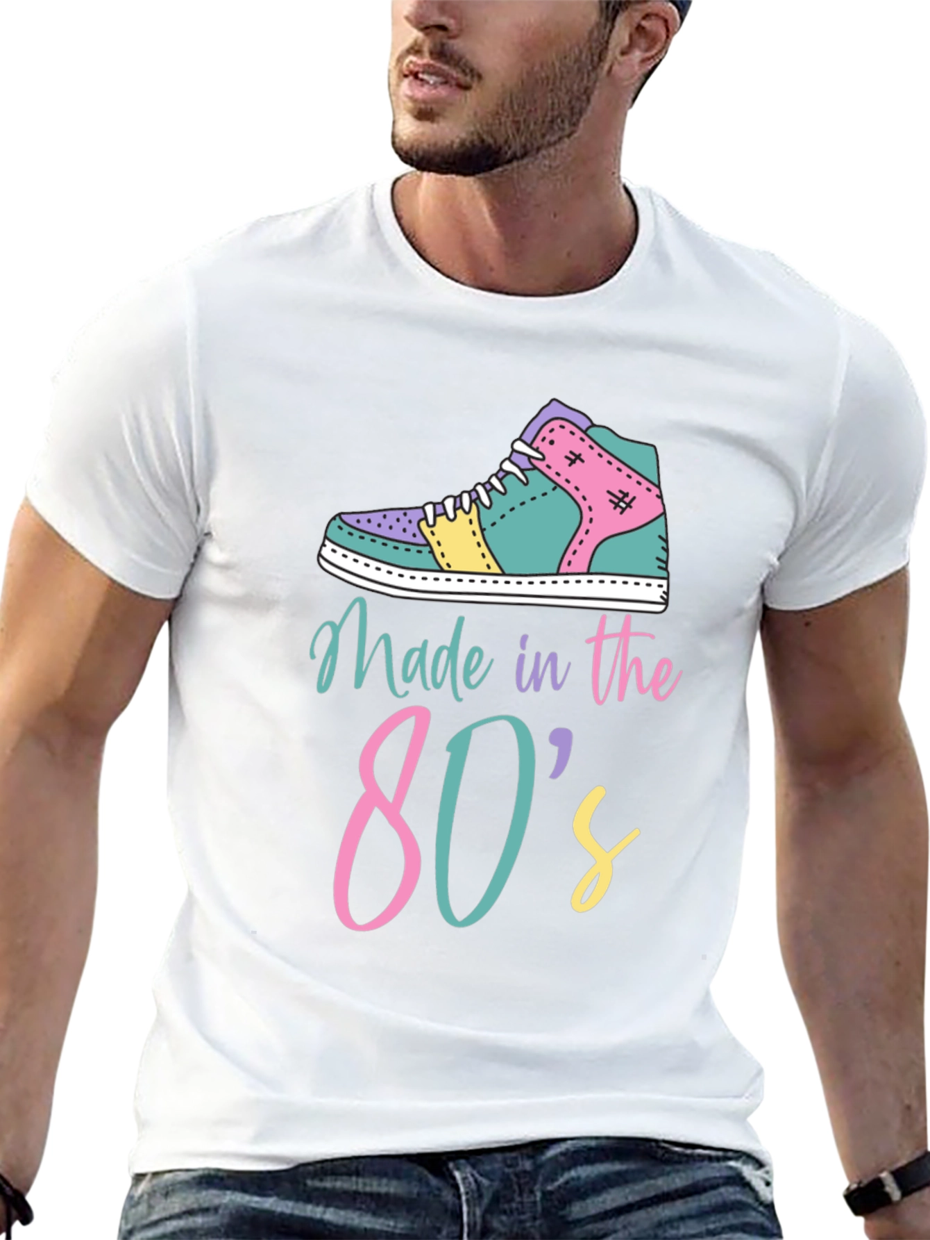 Black Retro 80s Sneaker Graphic Tee view 13