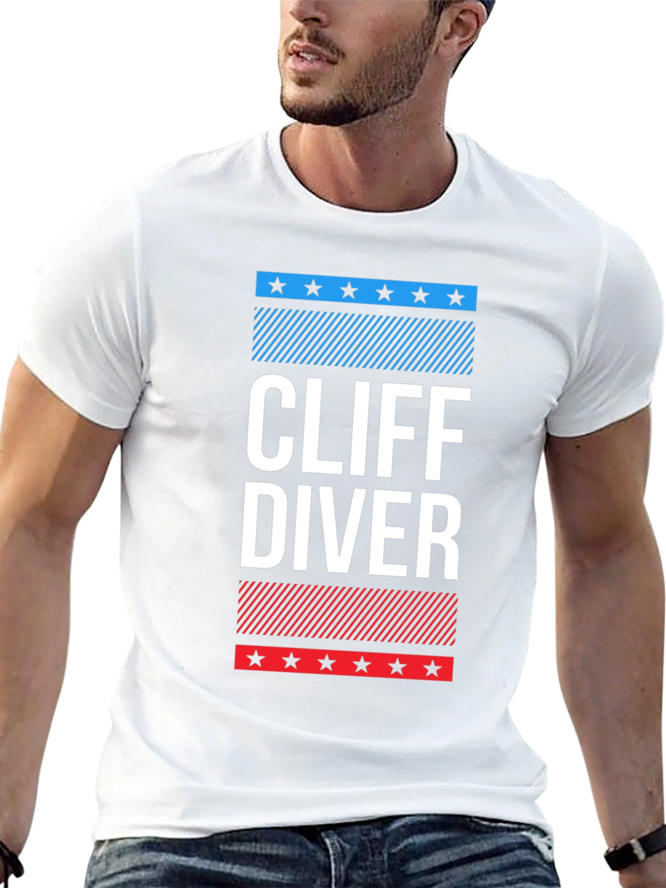Black Cliff Diver Graphic Tee - Patriotic Design view 13