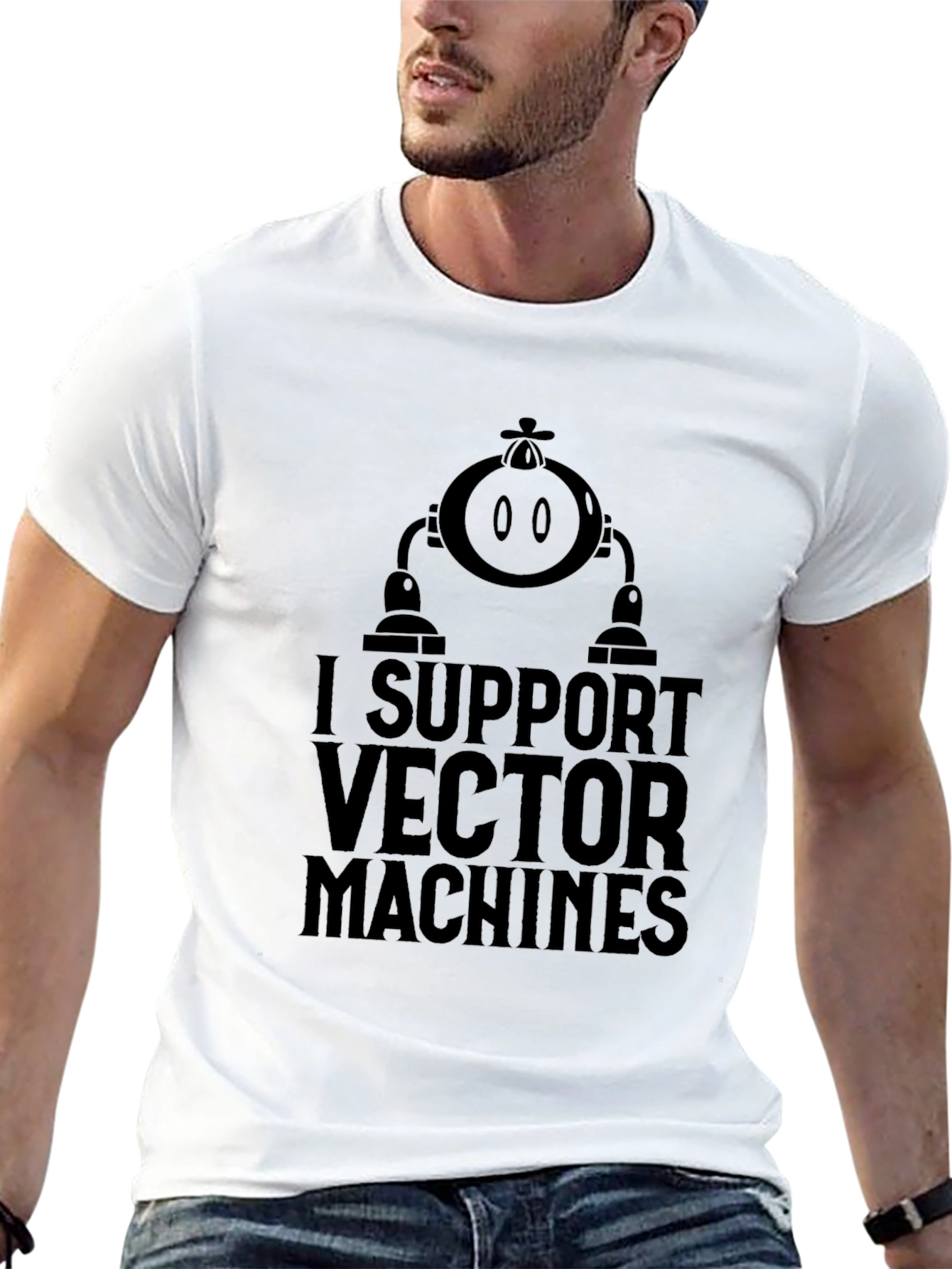 Black I Support Vector Machines Funny T-Shirt view 13