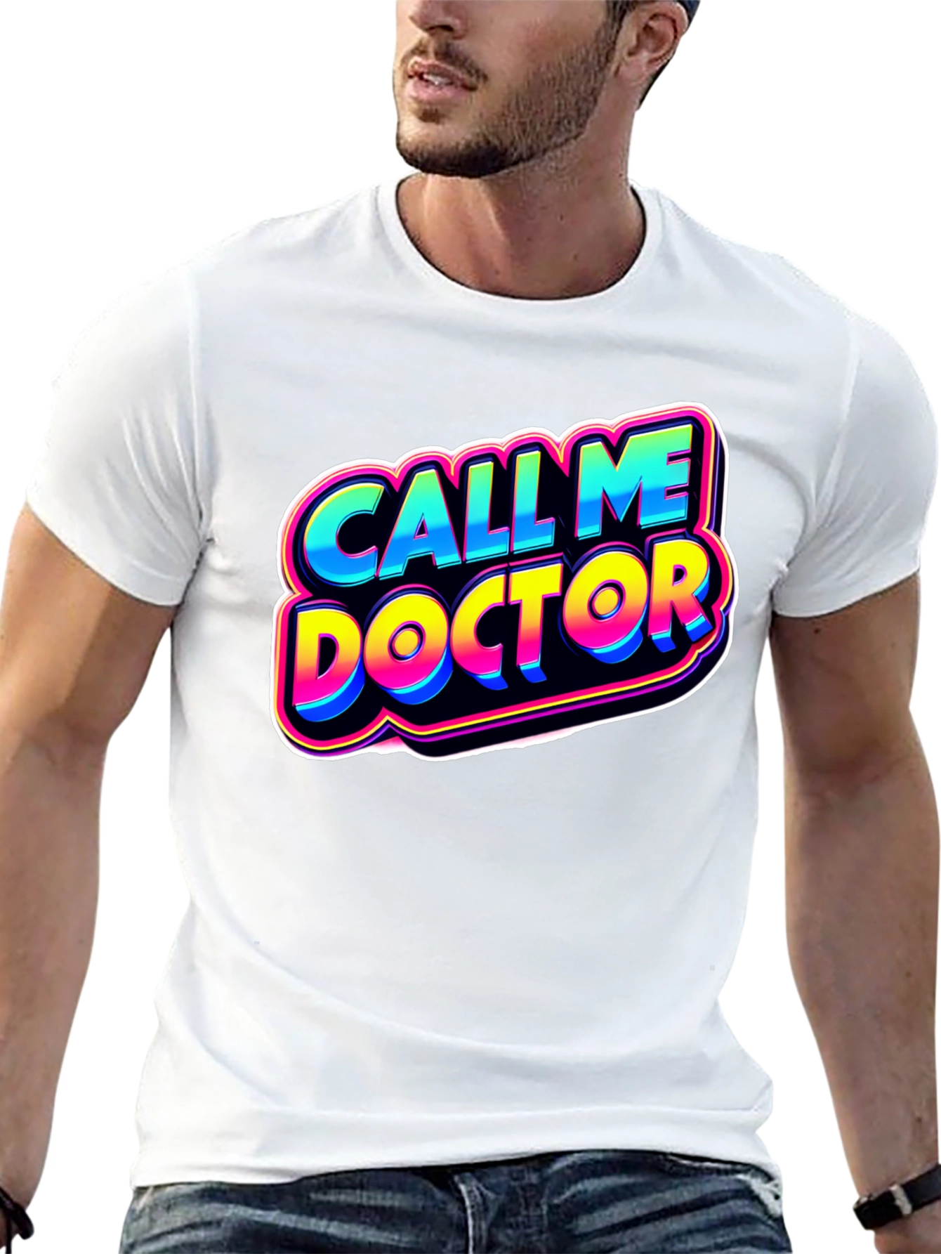 Black Call Me Doctor Graphic Tee - Novelty Humor Shirt view 13