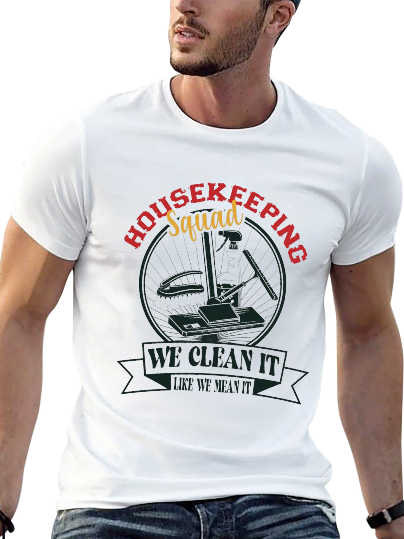 Black Housekeeping Squad Graphic Tee - Cleaning Crew Shirt view 13