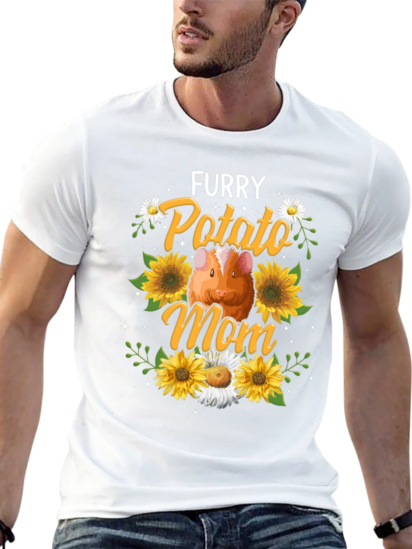 Black Furry Potato Mom Graphic T-Shirt view 13