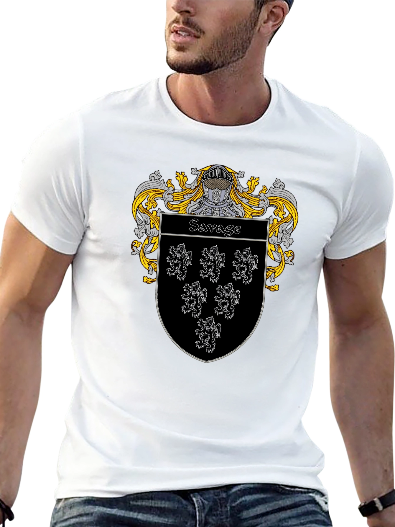 Black Savage Family Crest Black T-Shirt view 13