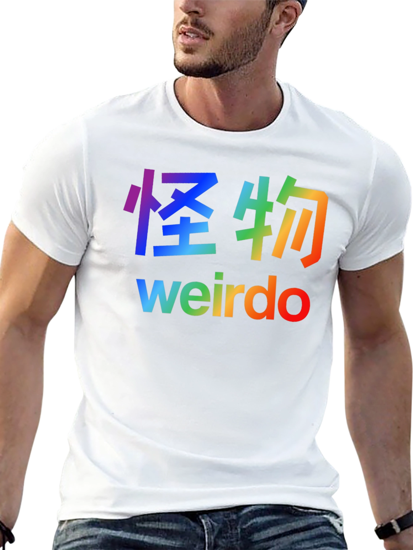 Black Rainbow Weirdo Graphic Tee - Black view 13