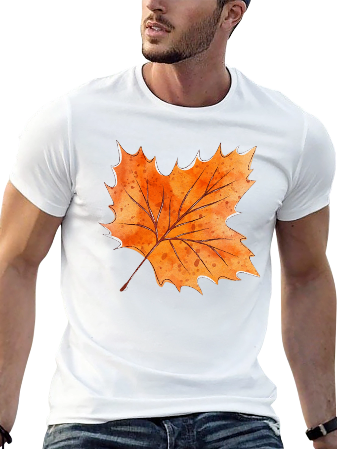 Black Autumn Leaf Graphic T-Shirt - Fall Season Style view 13