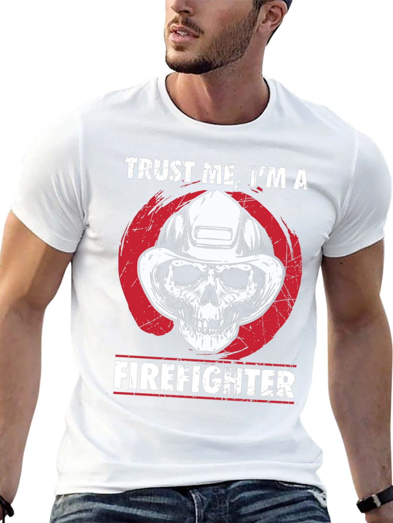 Black Trust Me, I'm A Firefighter T-Shirt view 13