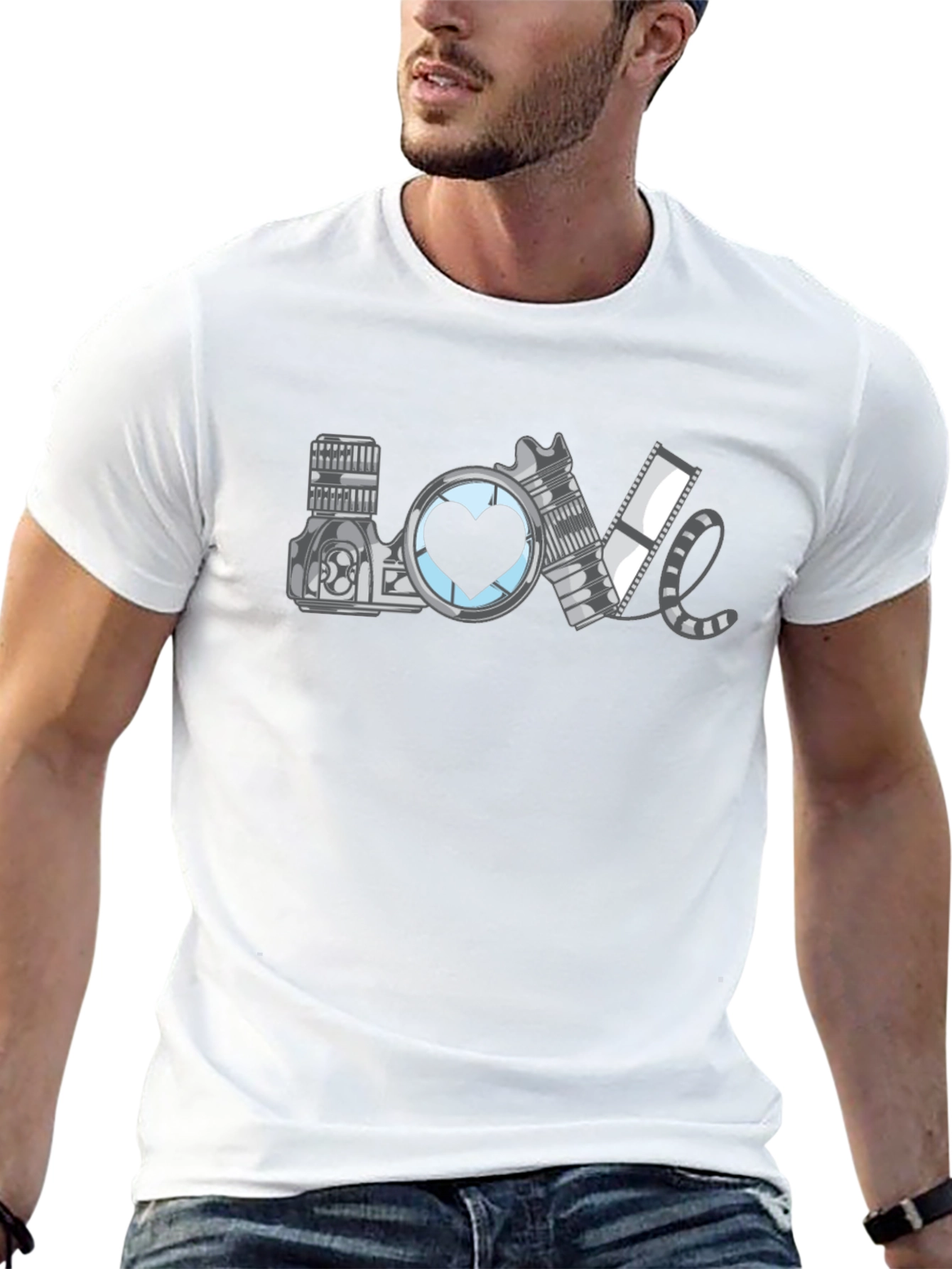 Black Photographer LOVE Graphic T-Shirt - Black view 13