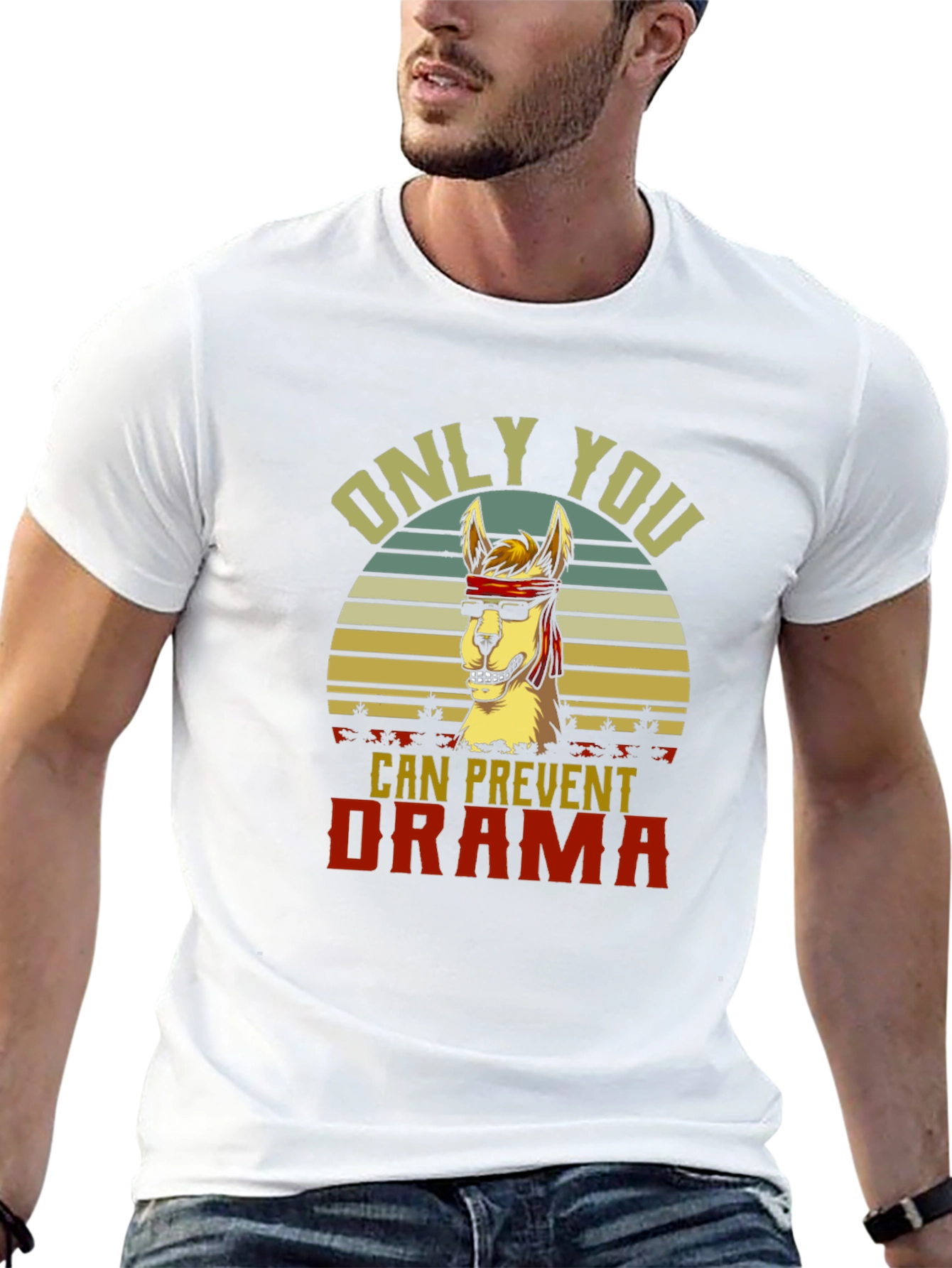 Black Only You Can Prevent Drama Llama T-Shirt view 13