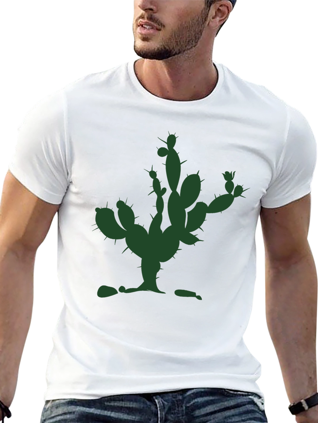 Black Cactus Graphic Tee - Modern Unisex T-Shirt view 13