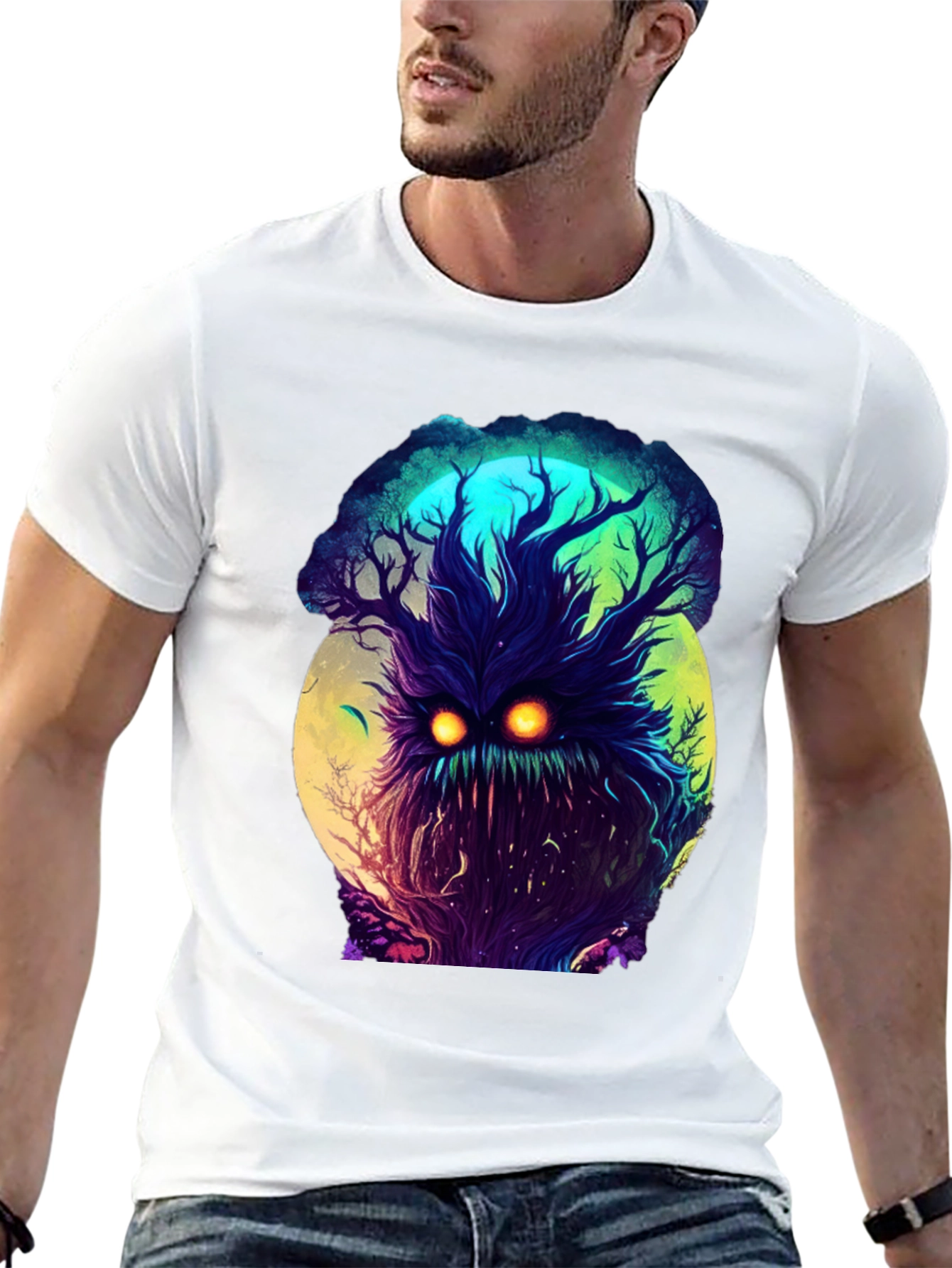 Black Mystic Tree Monster Graphic Tee - Black T-Shirt view 13