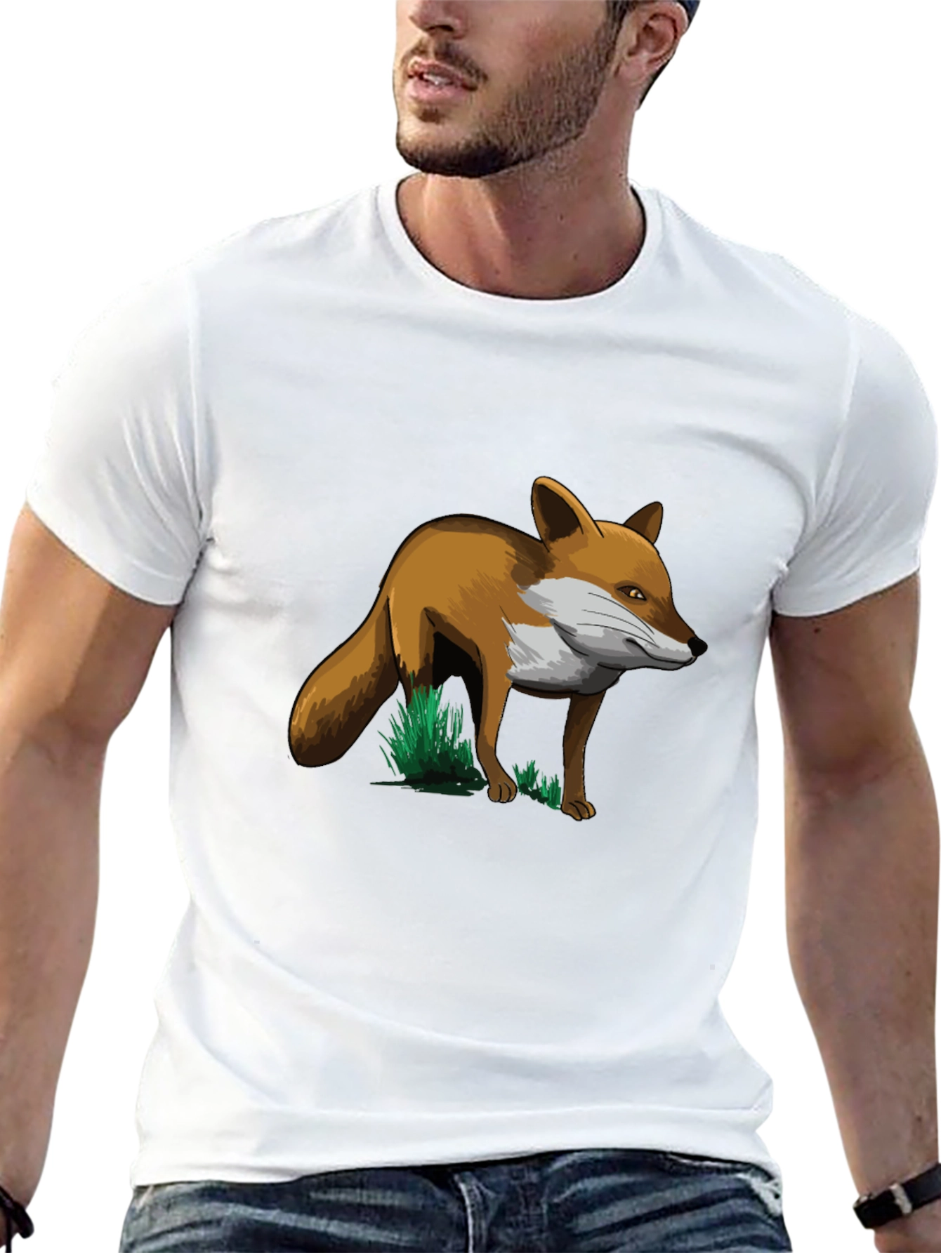 Black Fox Graphic T-Shirt - Black Cotton Tee view 13