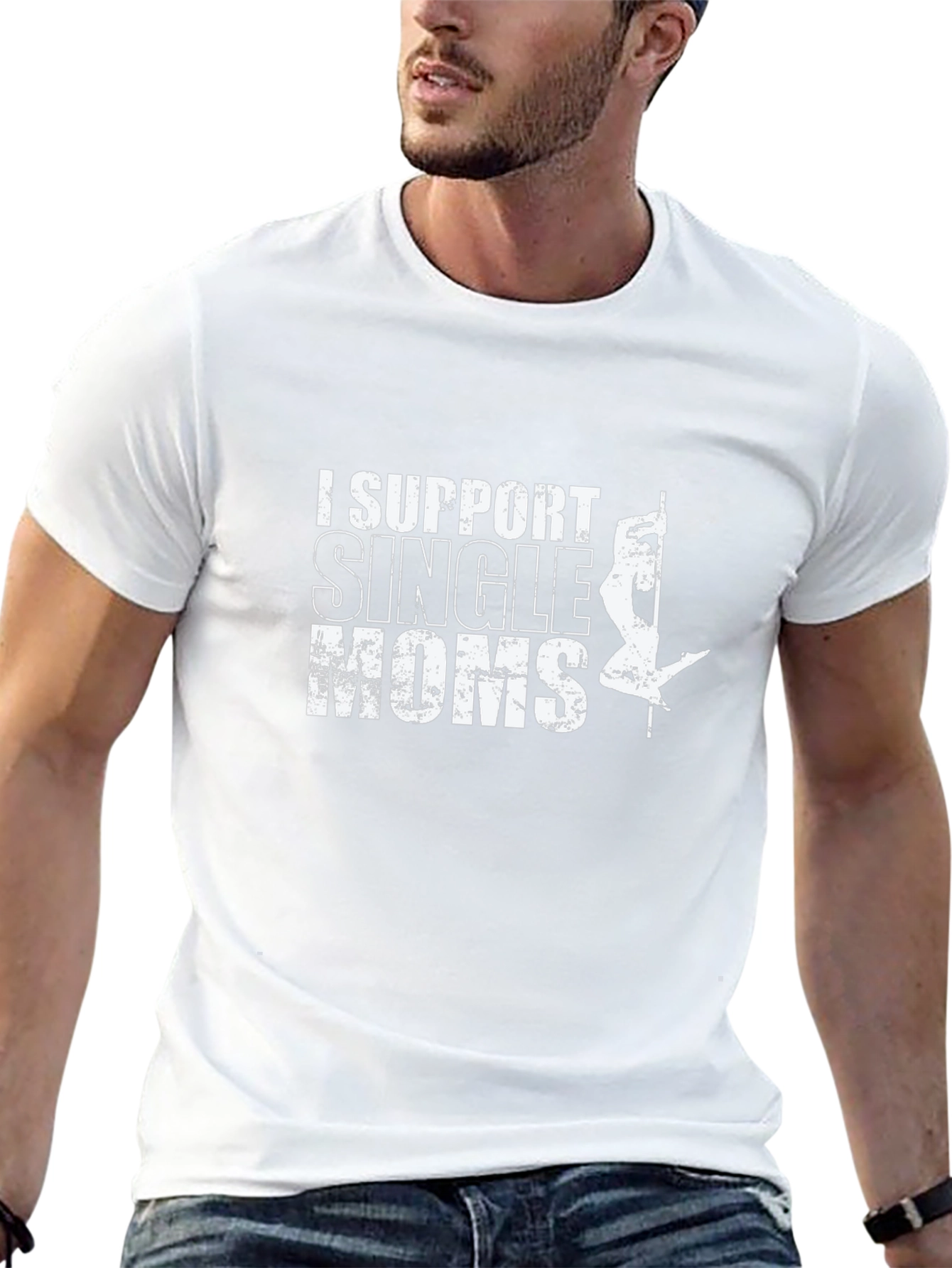 Black I Support Single Moms Black Graphic Tee view 13