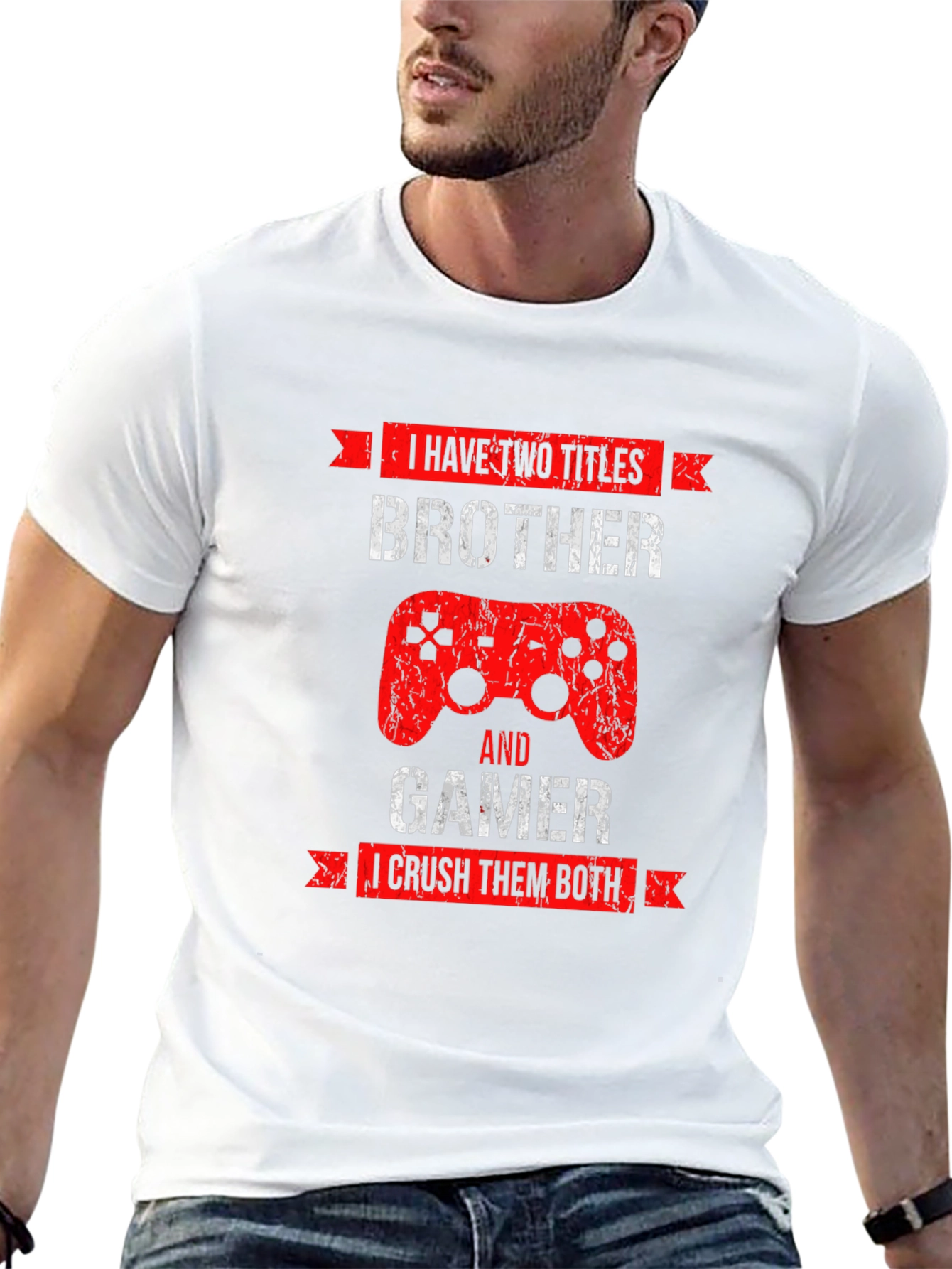 Black Brother Gamer T-Shirt - Crush Them Both! view 13