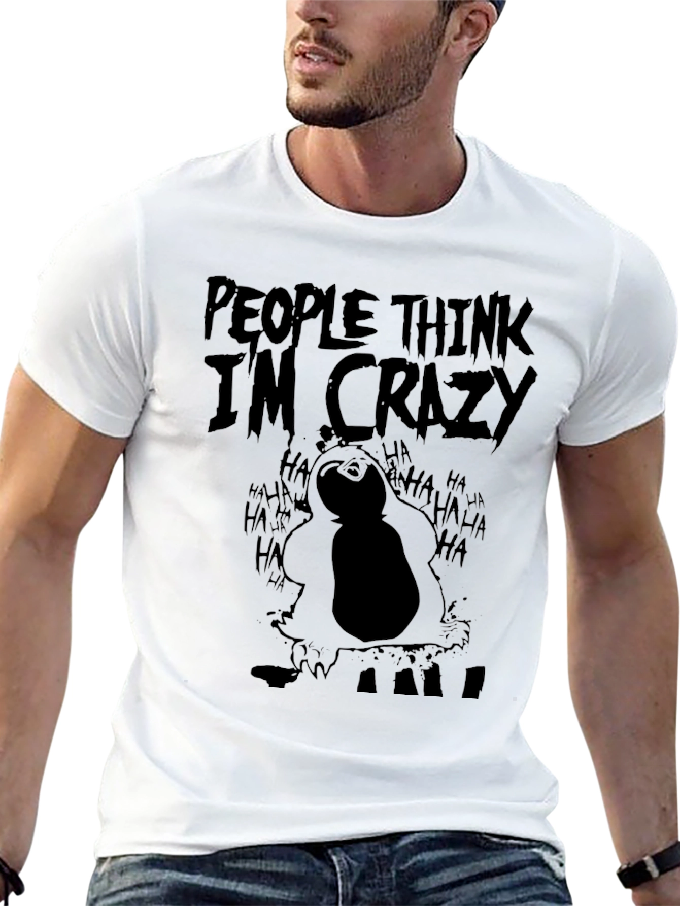 Black People Think I'm Crazy Graphic Tee - Black view 13