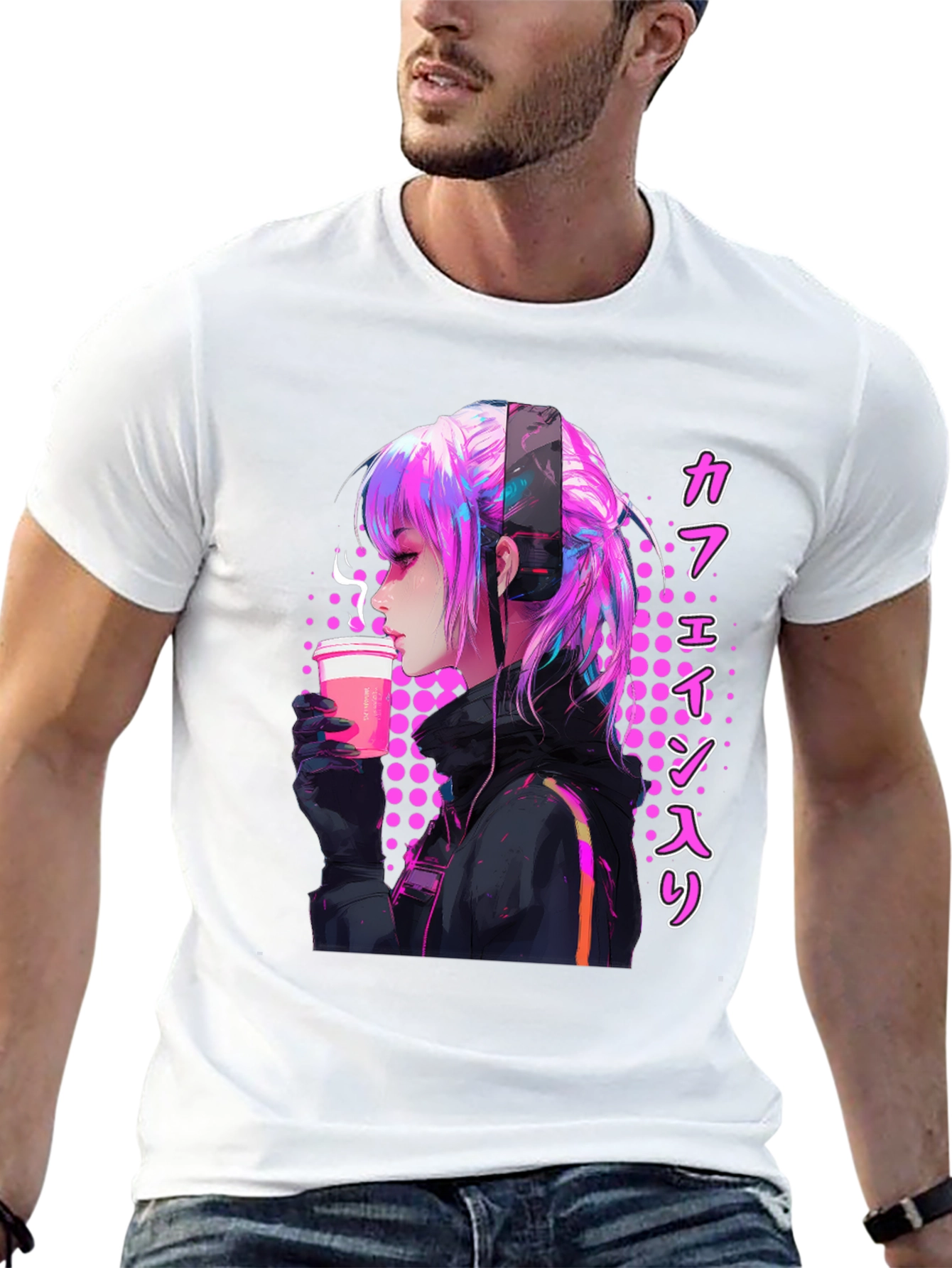 Anime Girl Caffeine T-Shirt - 13