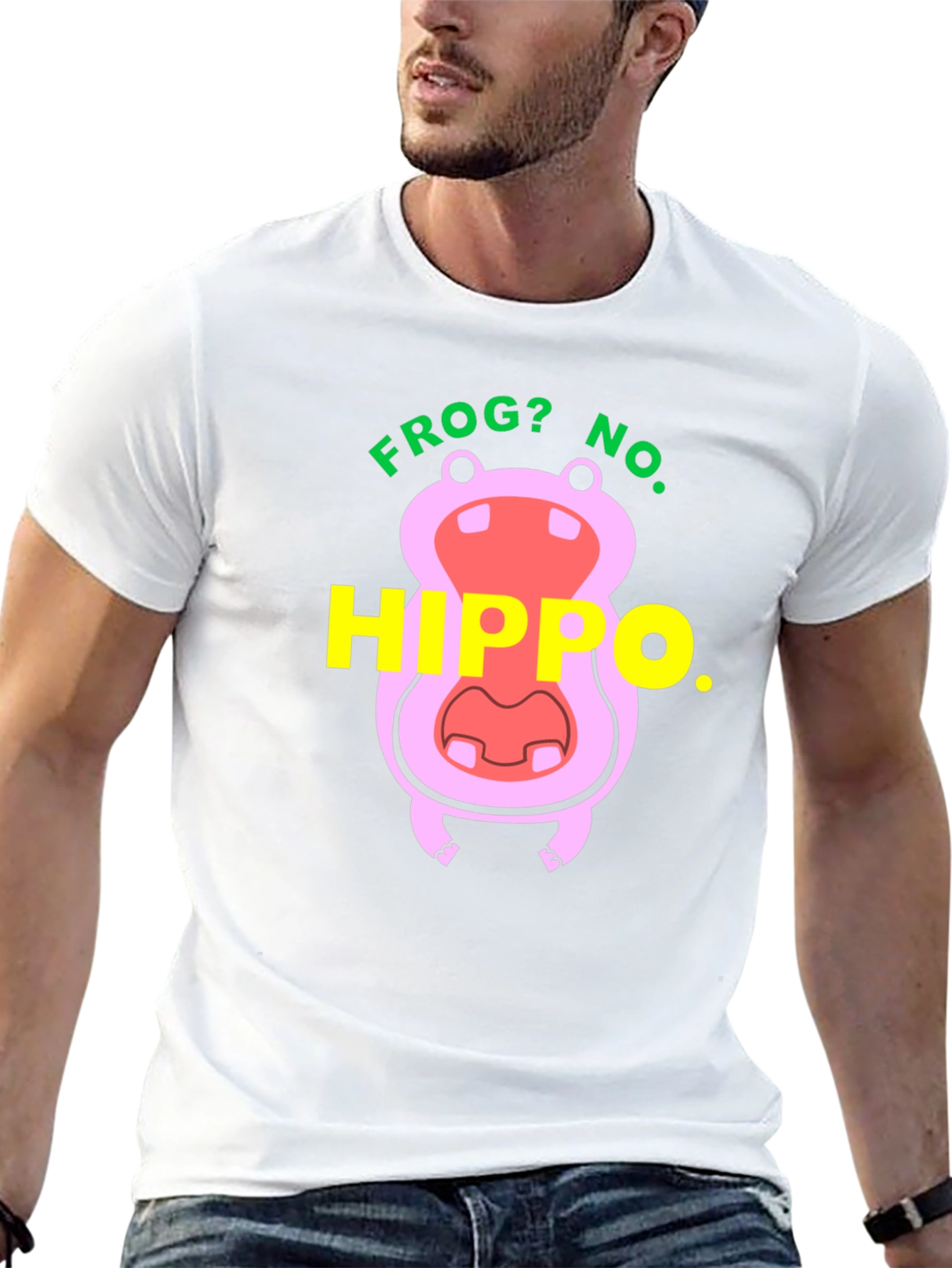 Black Frog? No. Hippo T-Shirt - Funny Animal Tee view 13