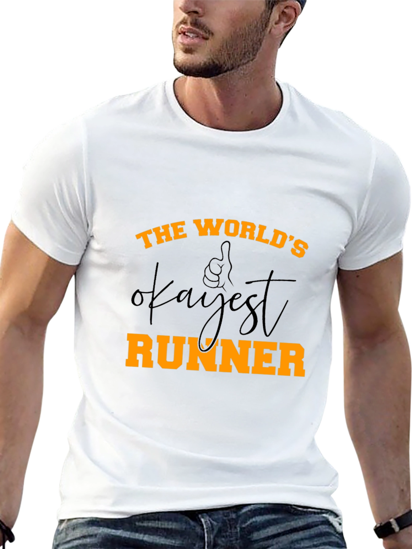 Black World's Okayest Runner - Novelty Graphic T-Shirt view 13