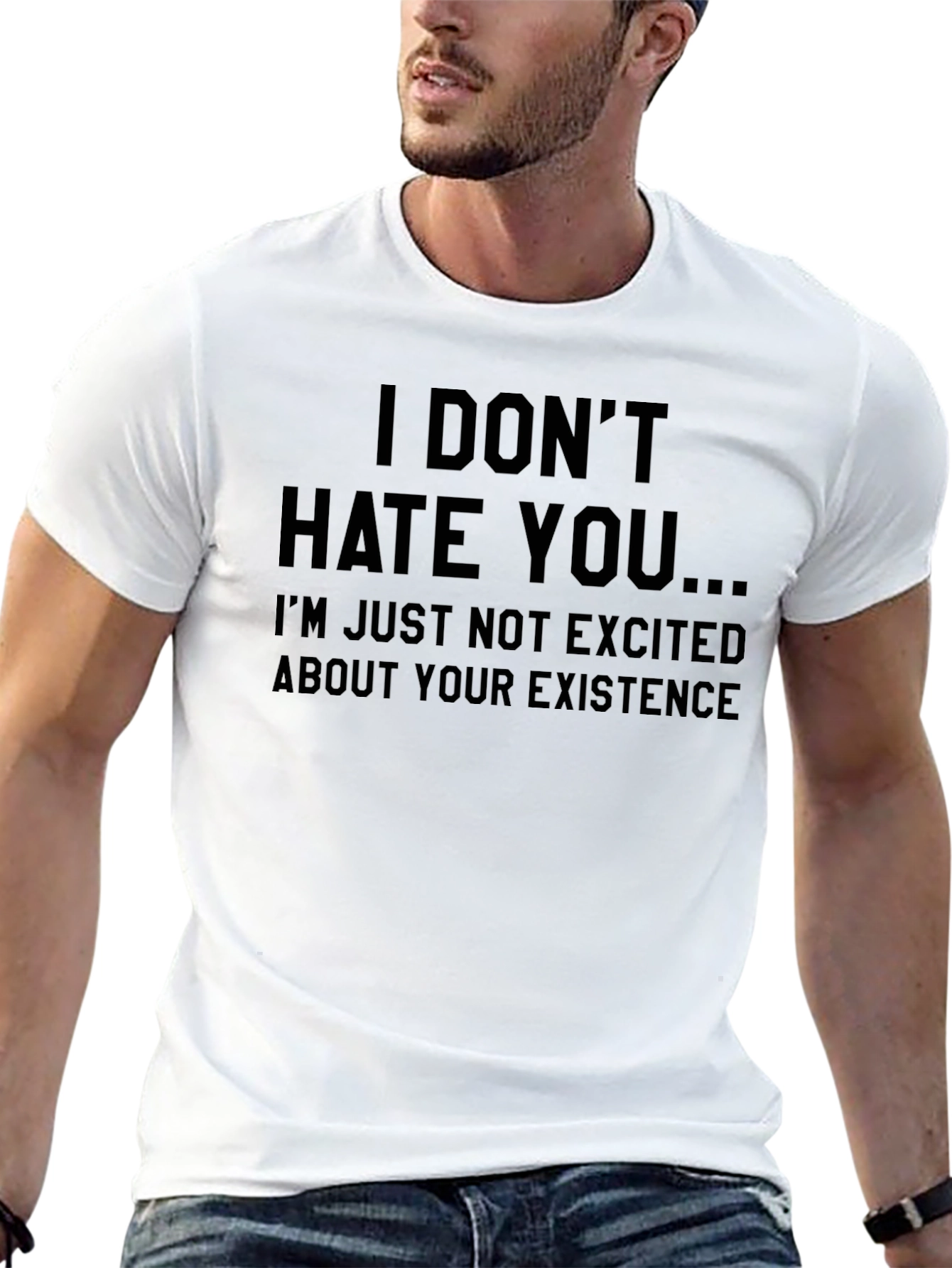 Black Sarcastic Graphic Tee - I Don't Hate You T-Shirt view 13