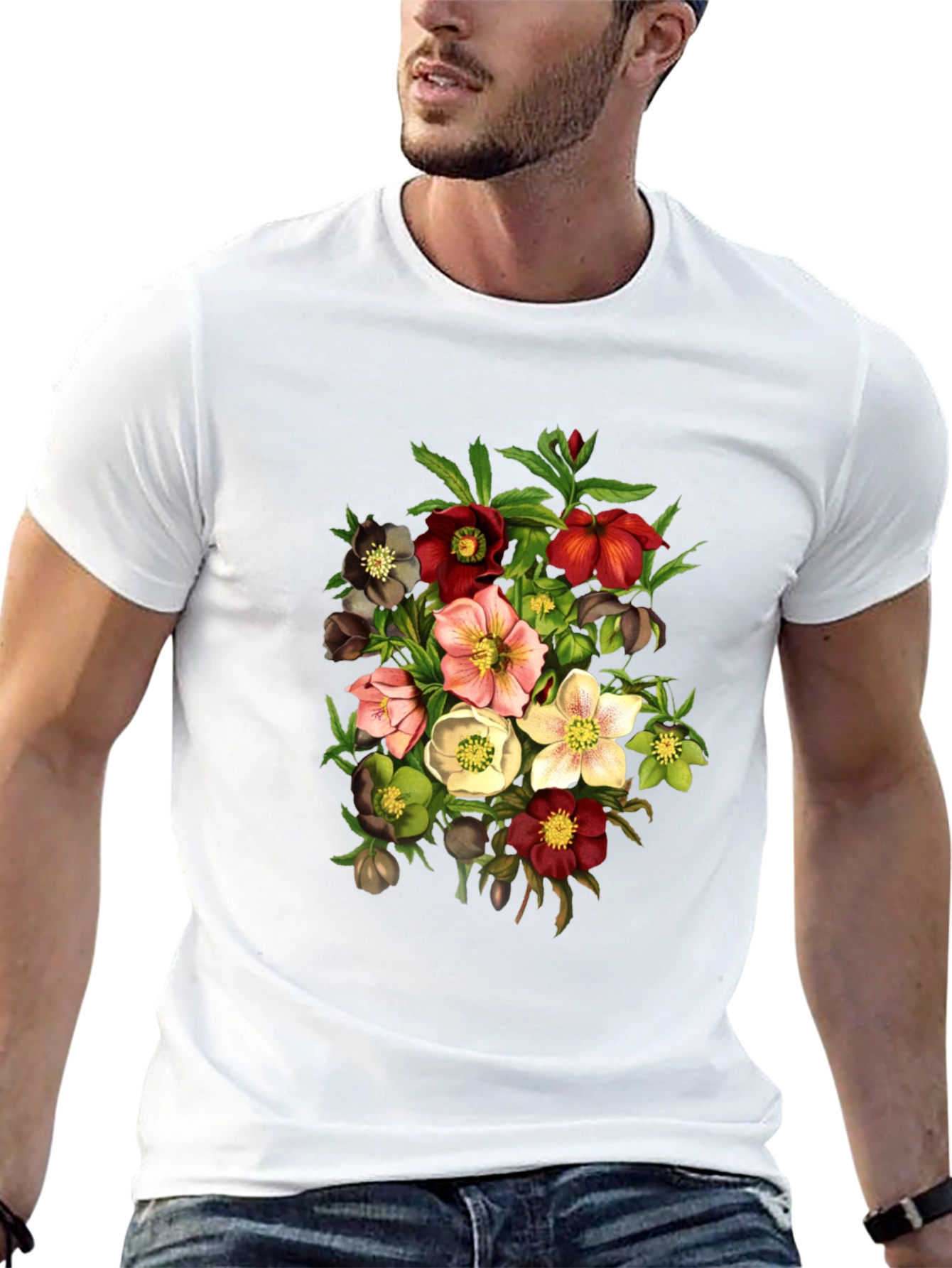 Floral Bouquet Graphic T-Shirt - Vintage Style - 13