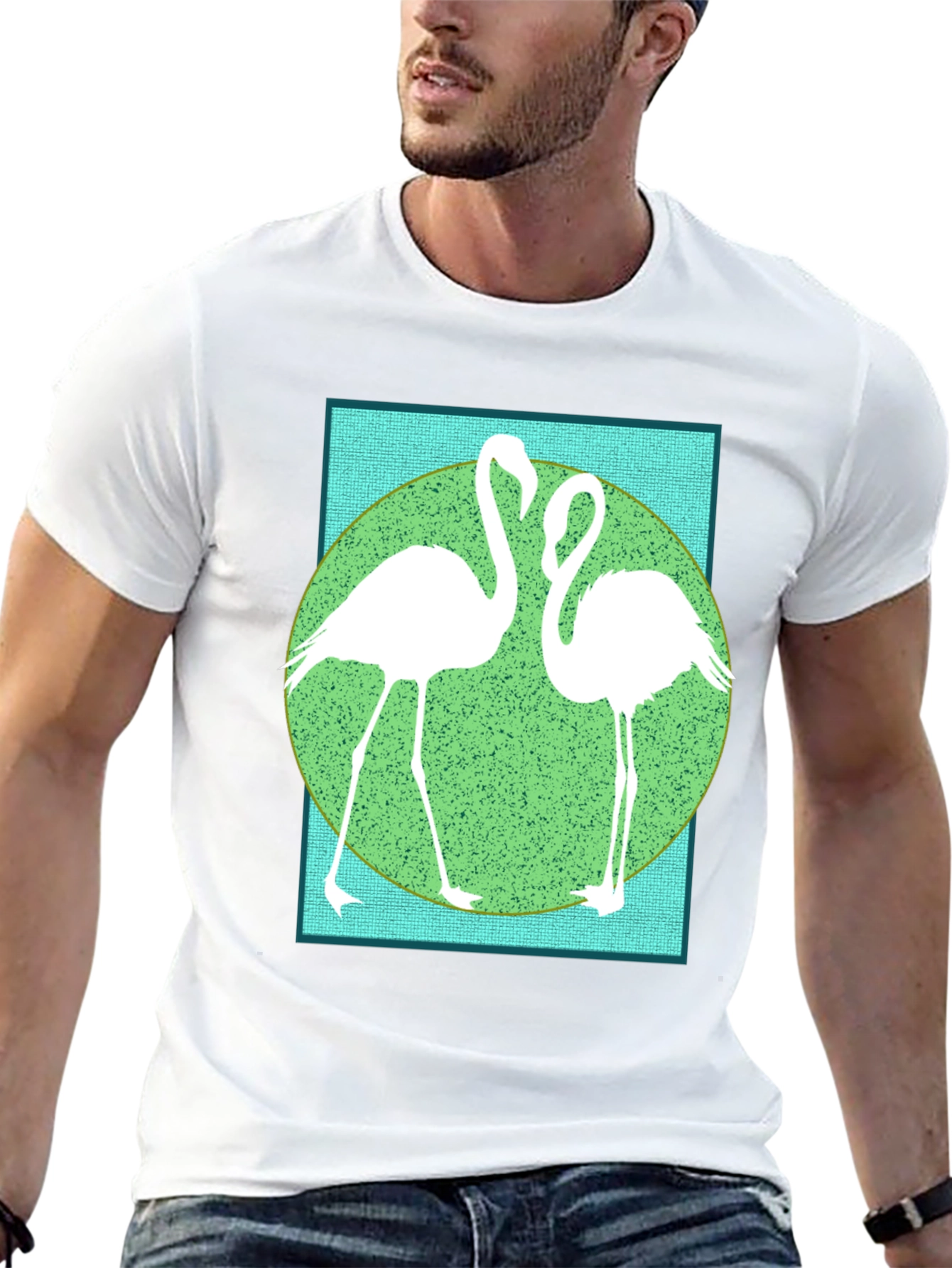 Black Flamingo Graphic Tee - Cool Bird Design view 13