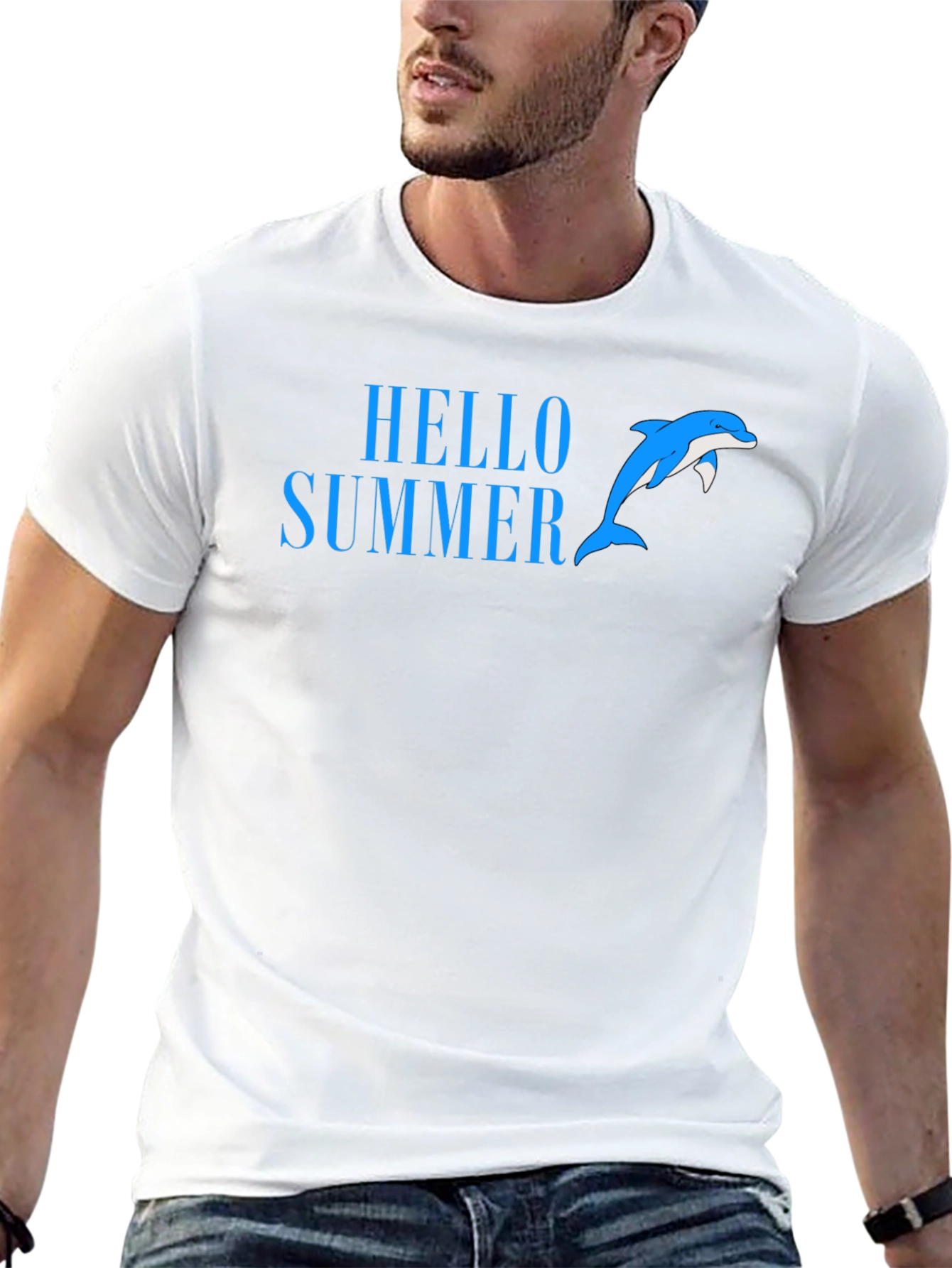 Black Hello Summer Dolphin T-Shirt view 13