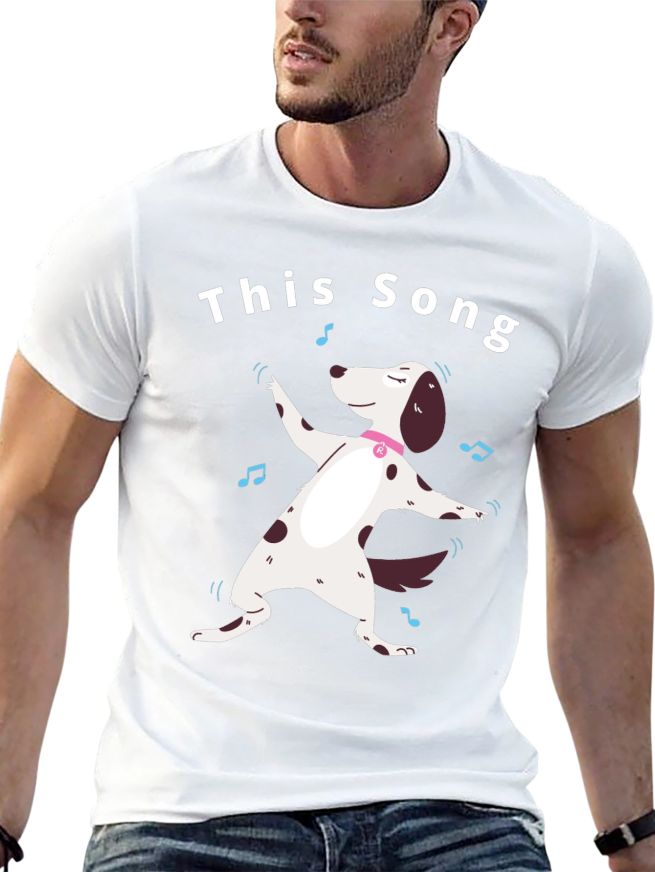 Black This Song T-Shirt - Dancing Dog Design view 13