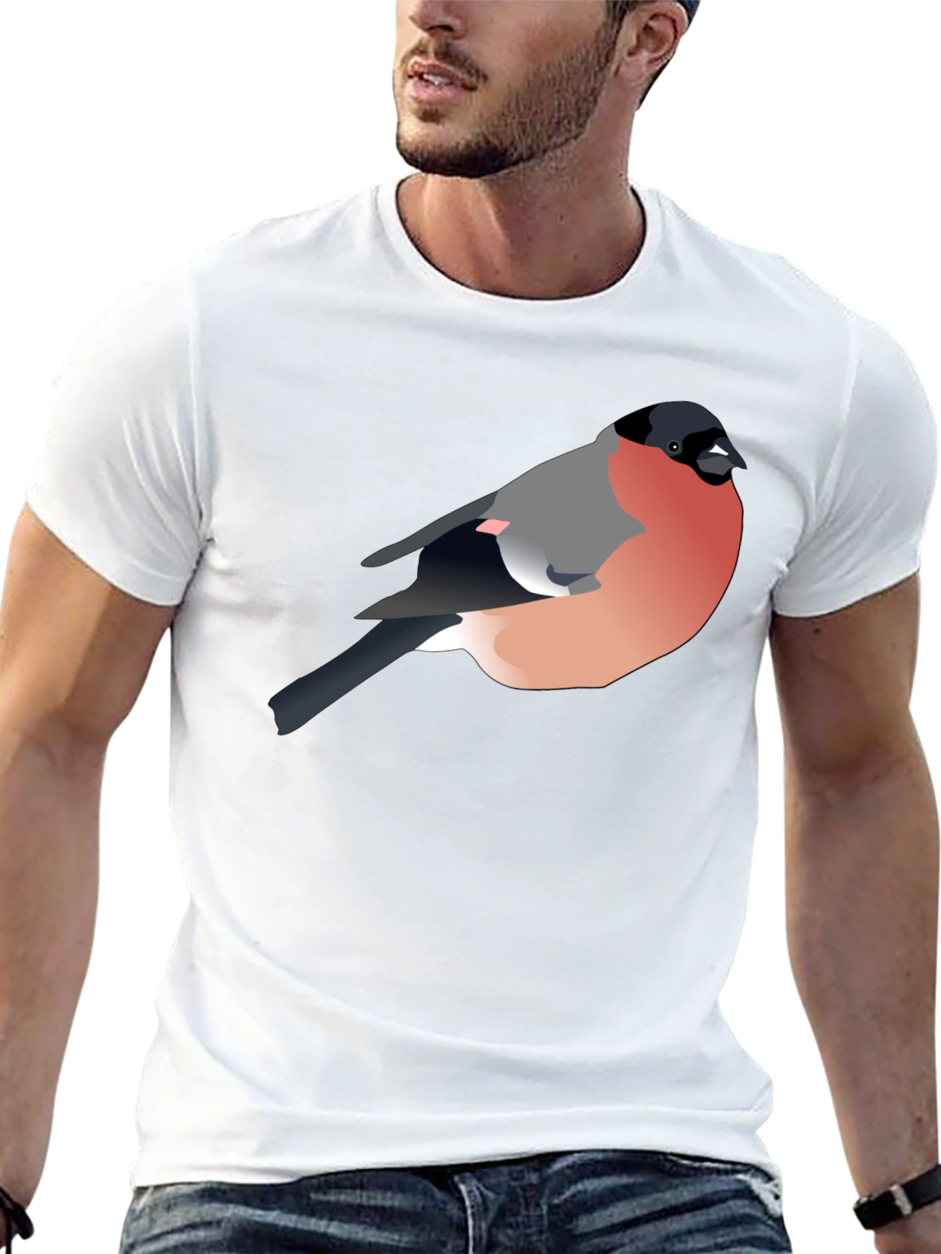 Black Bullfinch Graphic Tee - Stylish Bird Lover's T-Shirt view 13